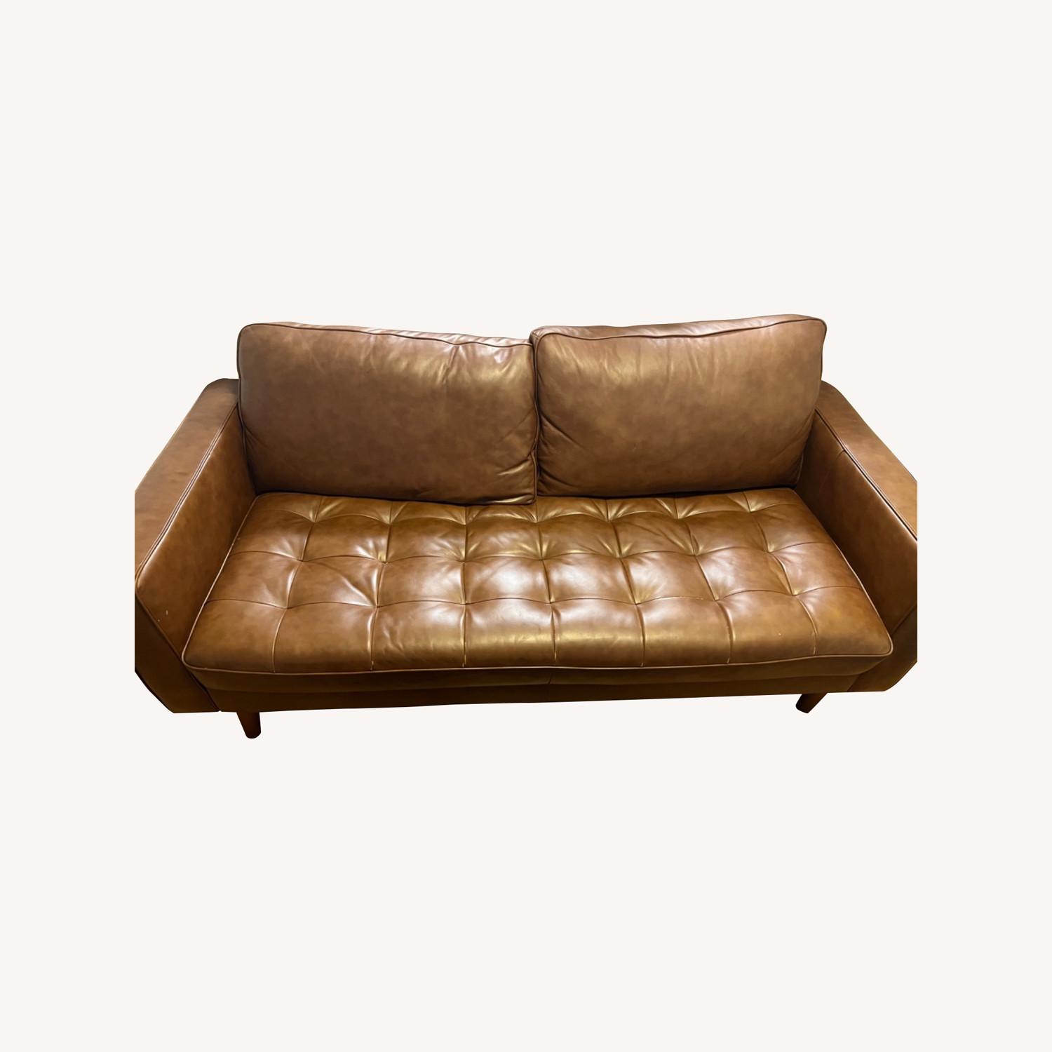 Abbyson Brown Leather Sofa - image-0