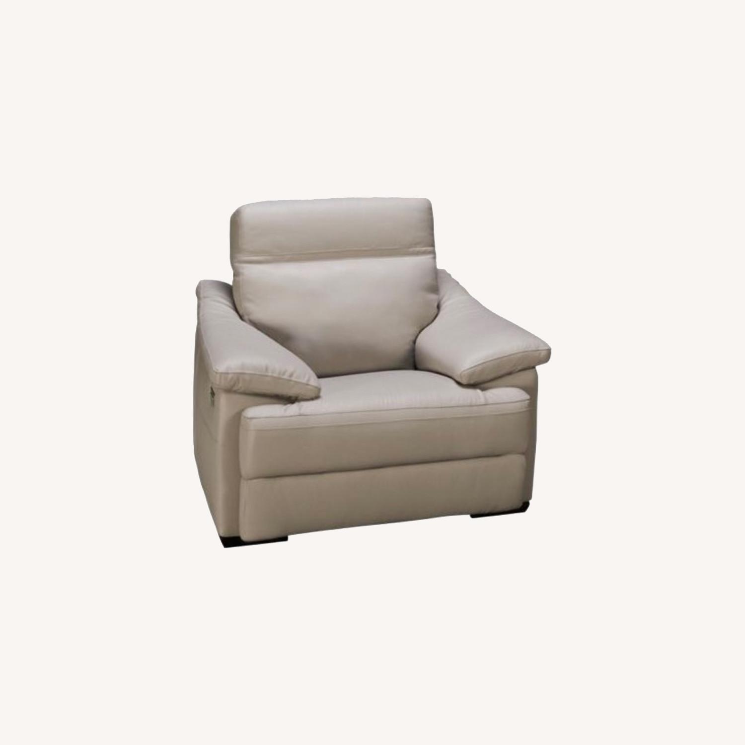 Natuzzi Pazienza Leather Sofa Recliner - image-0