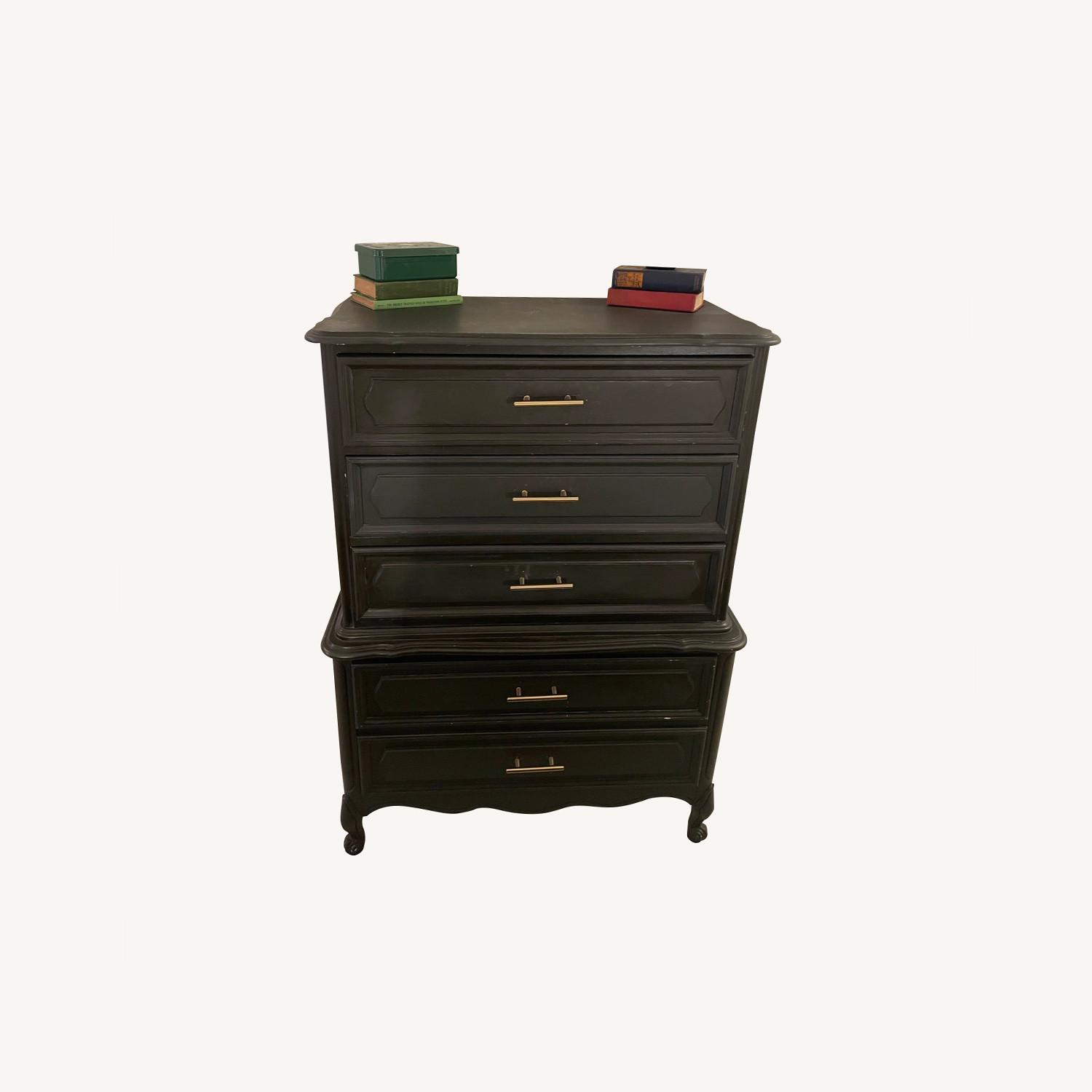 Vintage Black Wood Dresser - image-0
