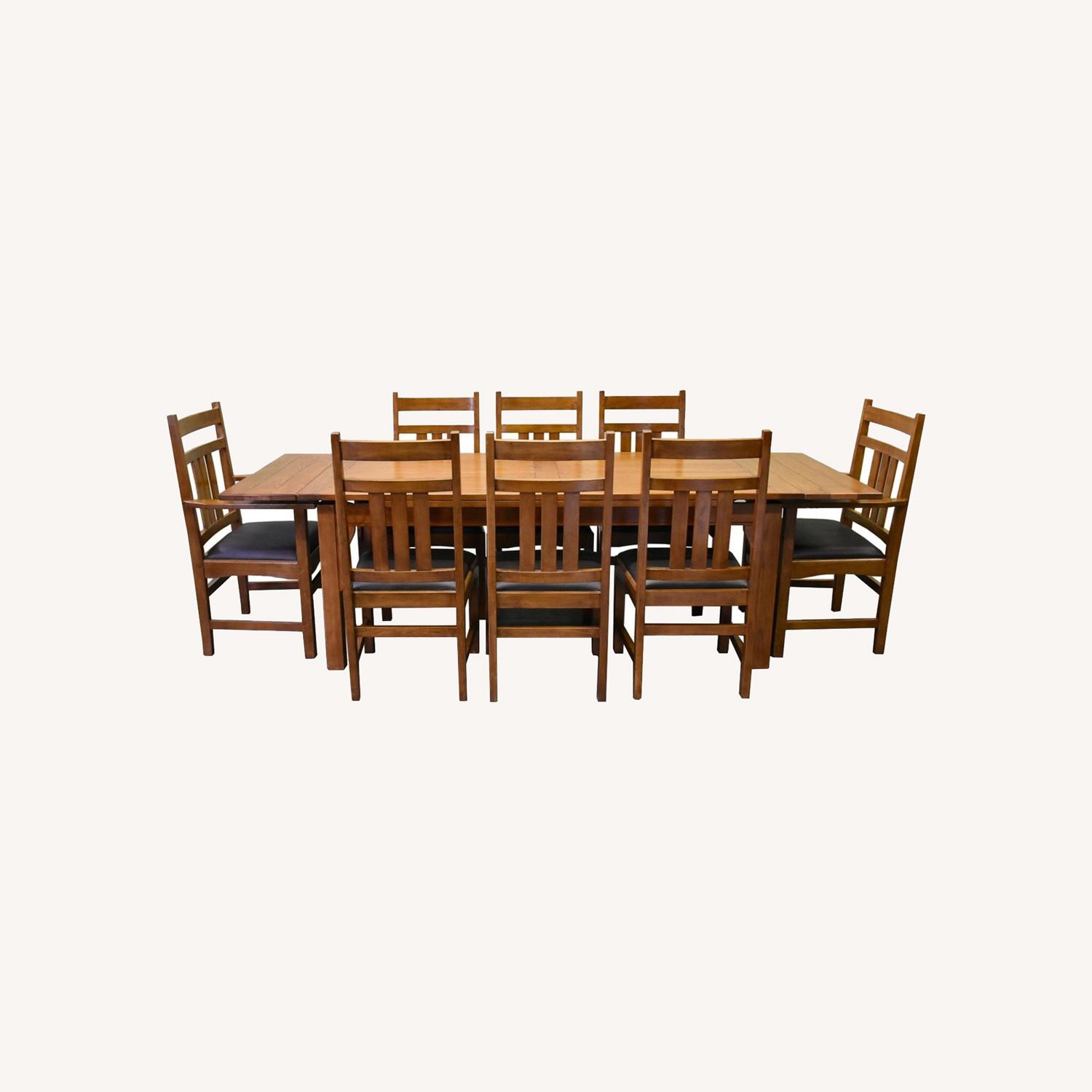 Amish Solid Wood Dining Set w Leaf - AptDeco