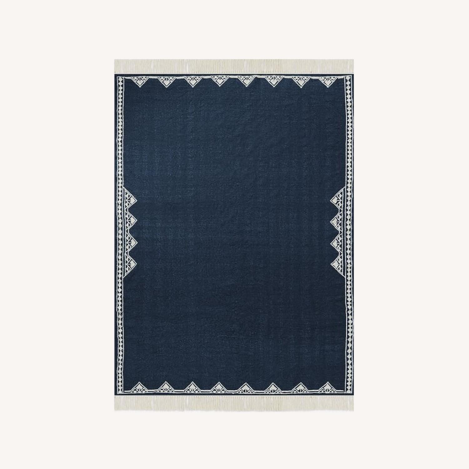 West Elm Geo Border Wool Rug - image-0