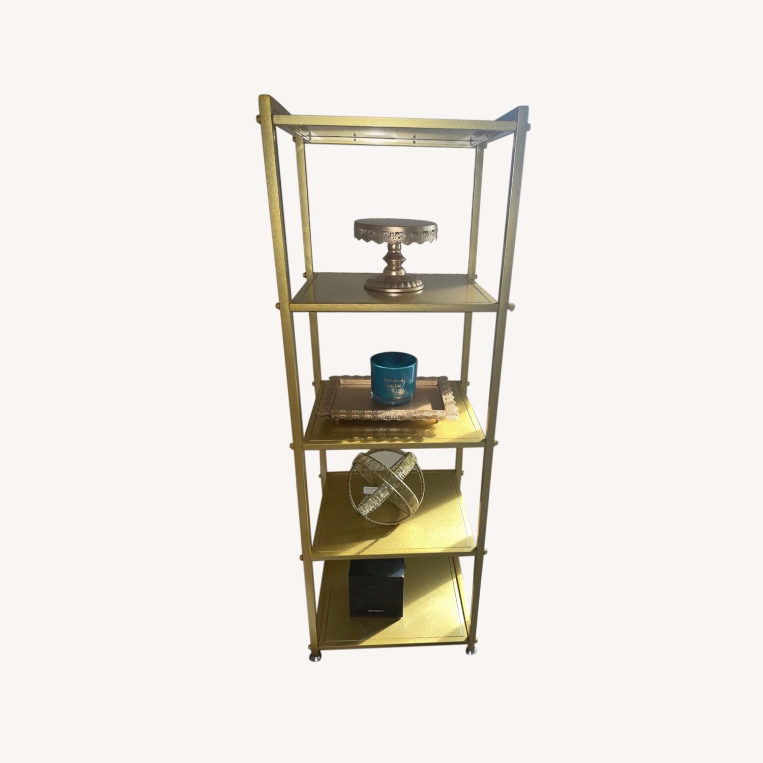 Wayfair 5 Tier Gold Bookshelf AptDeco