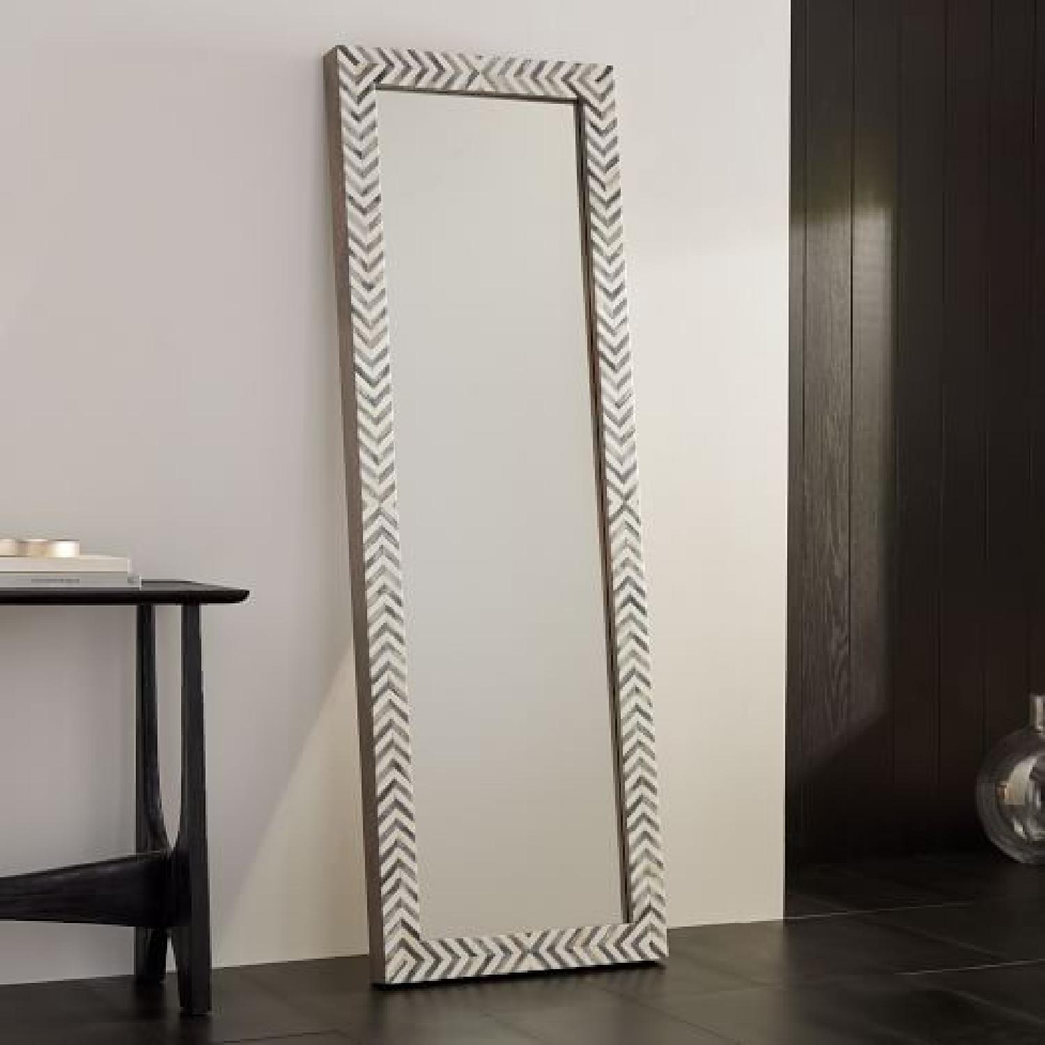 West Elm Parsons Gray Herringbone Floor Mirror - image-4