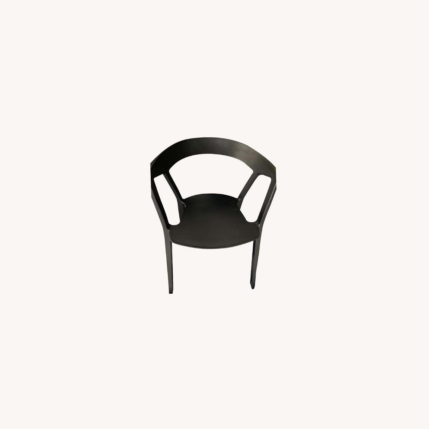Crate & Barrel 6 Black Dining Room Chairs AptDeco