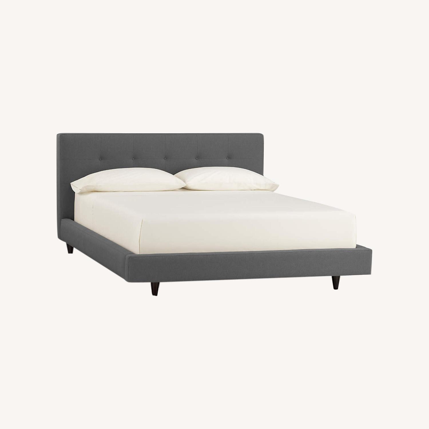 Crate & Barrel Modern Art Deco Tufted Platform Bed AptDeco