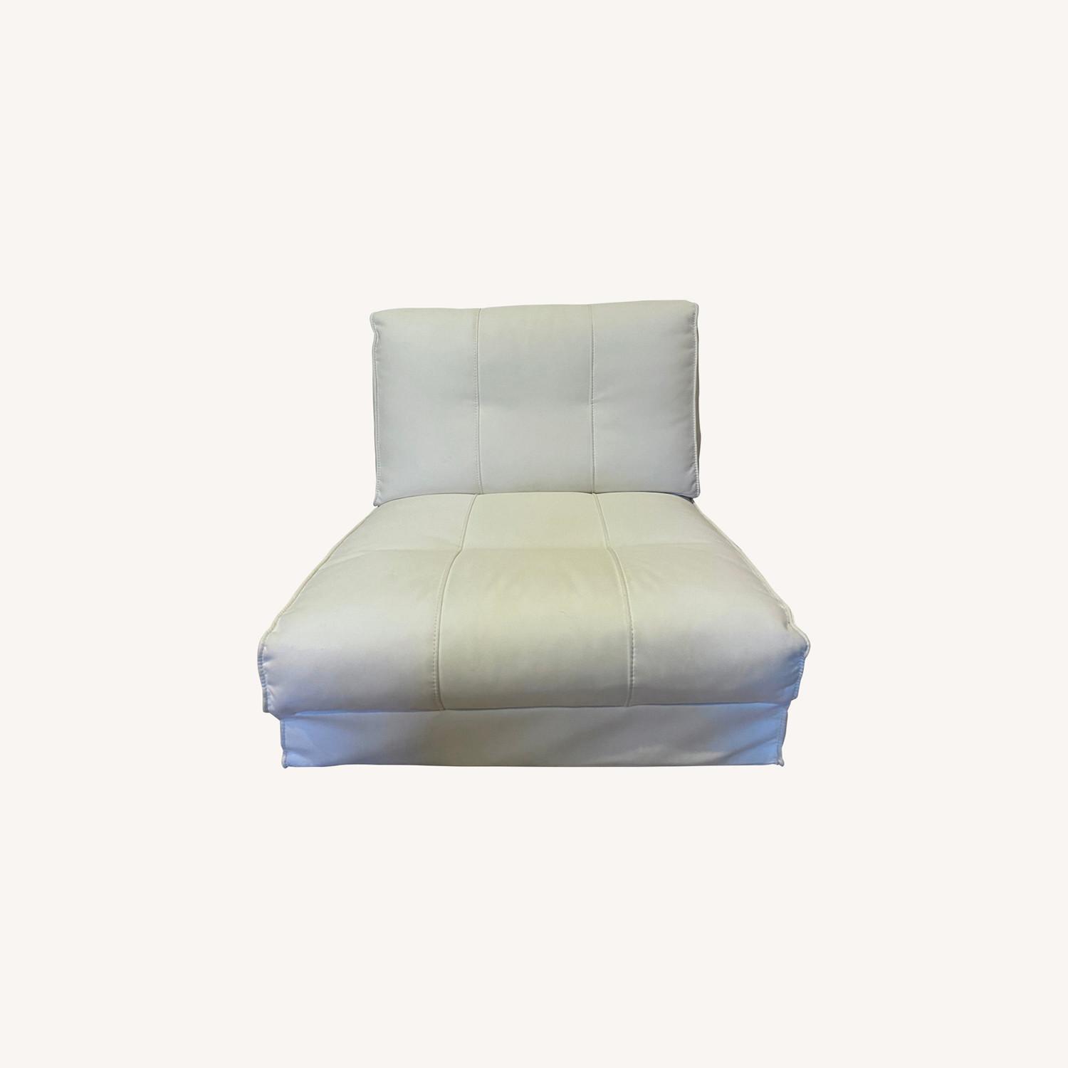 White Leather Floor Chair Bed AptDeco