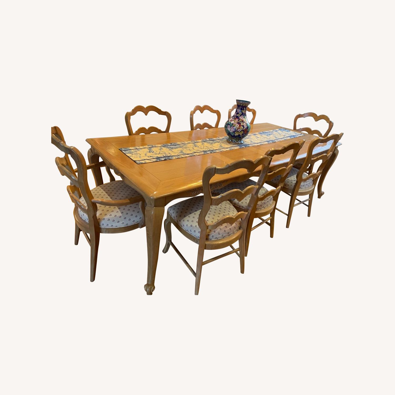 Vintage Wood Dining Table Set AptDeco