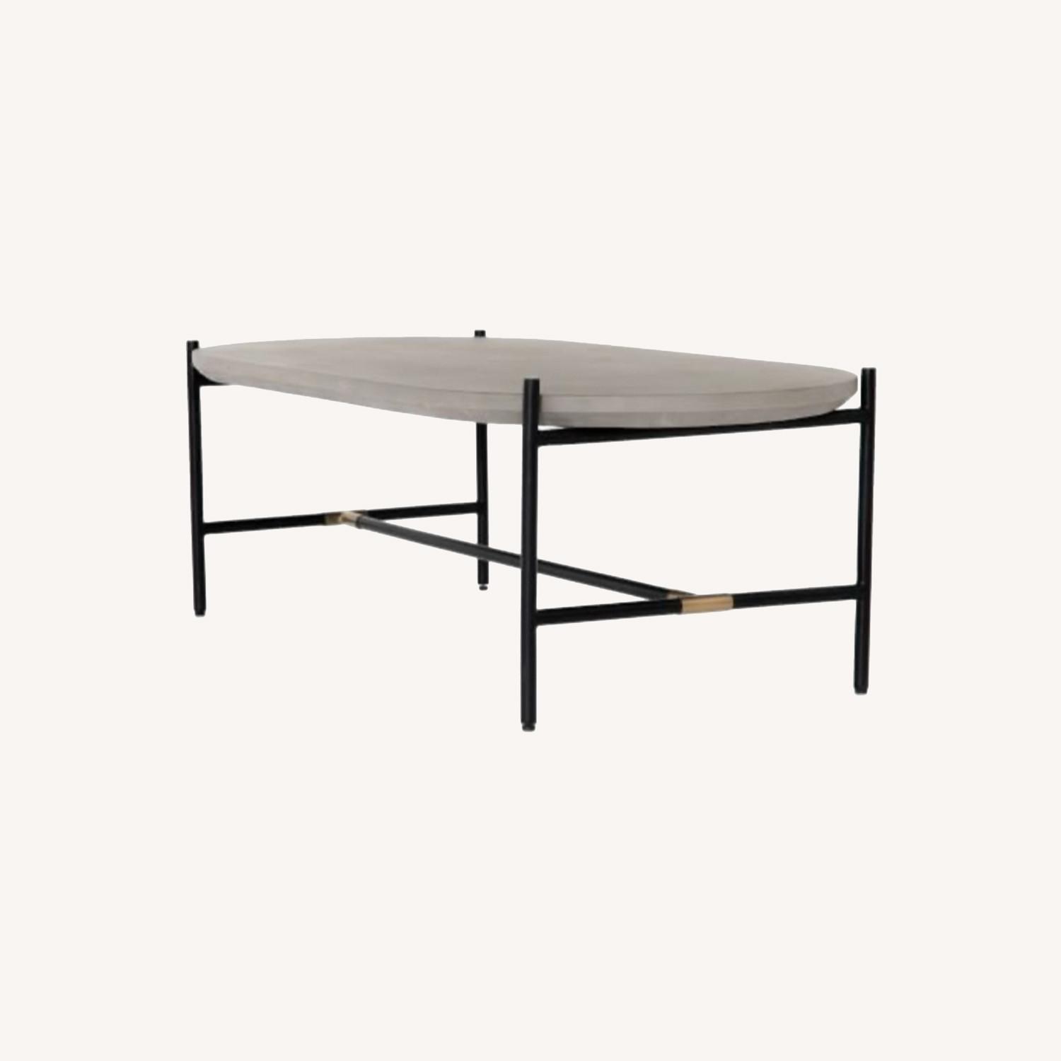 West Elm Concrete &amp; Iron Coffee Table, Brass - AptDeco