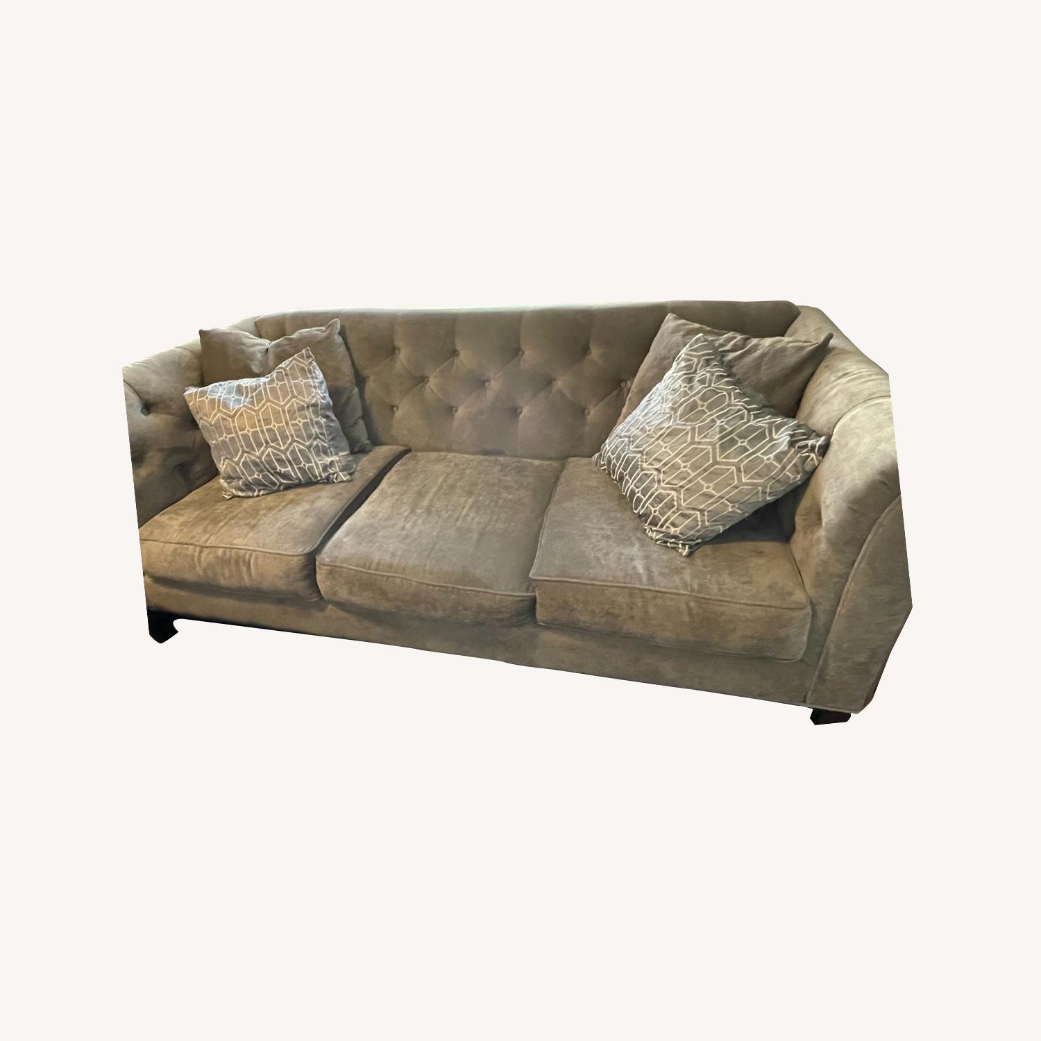 Contemporary Grey Couch (with throw pillows) AptDeco