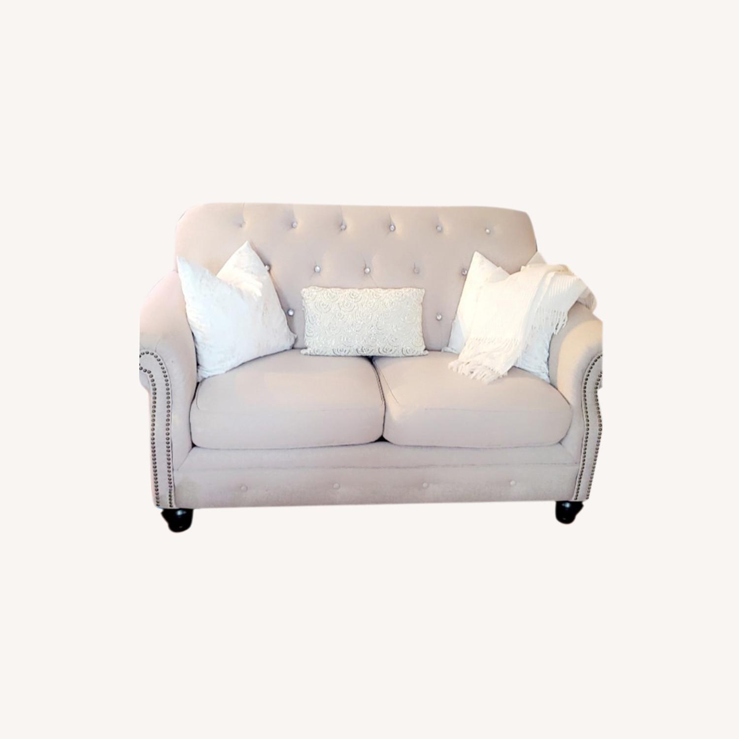 Ashley Loveseat Beige Sofa AptDeco