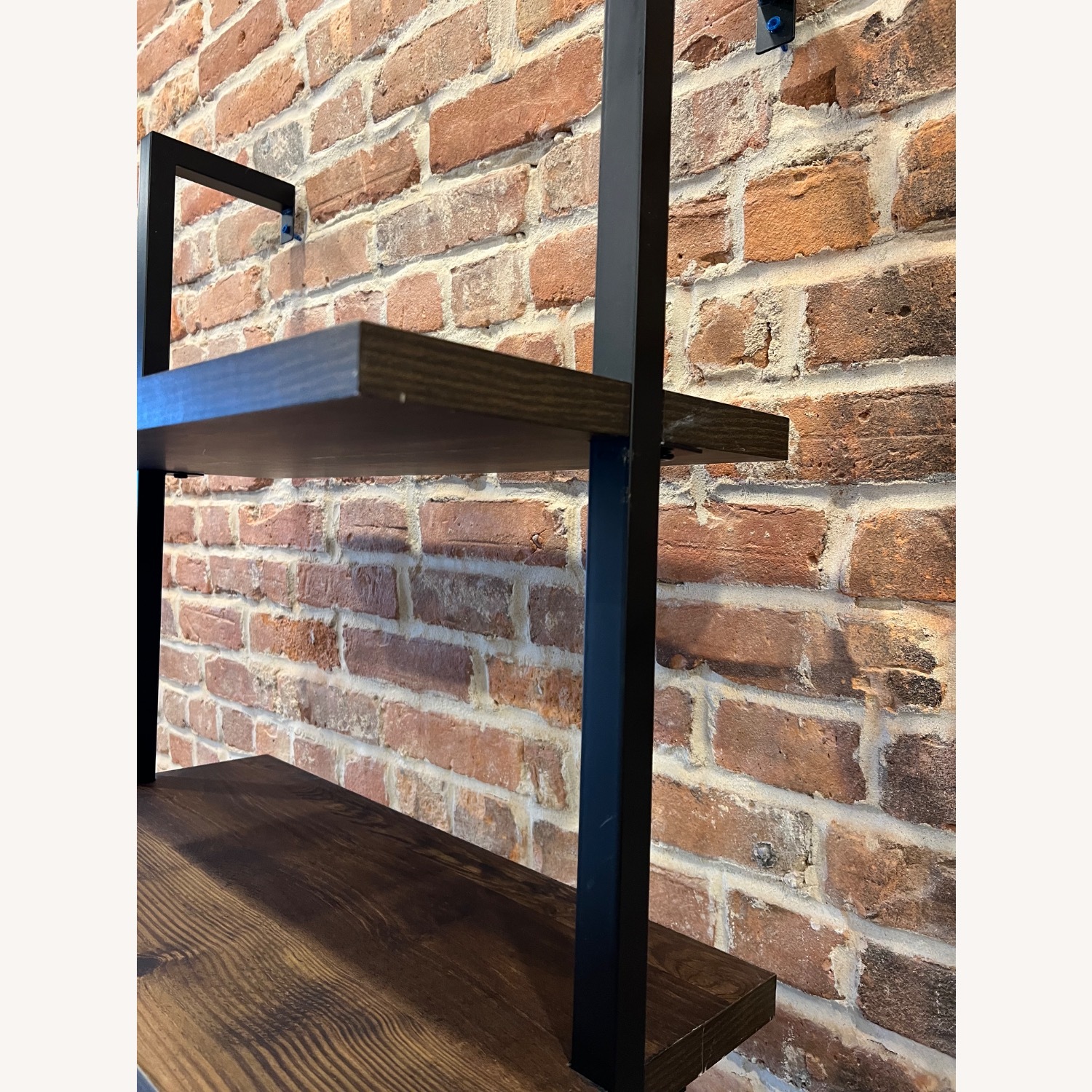 5 Shelf Wood and Metal Ladder Bookcase - image-4