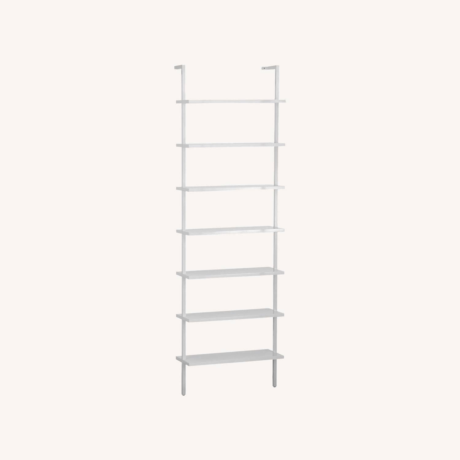 CB2 White Lacquer Ladder Bookcase AptDeco