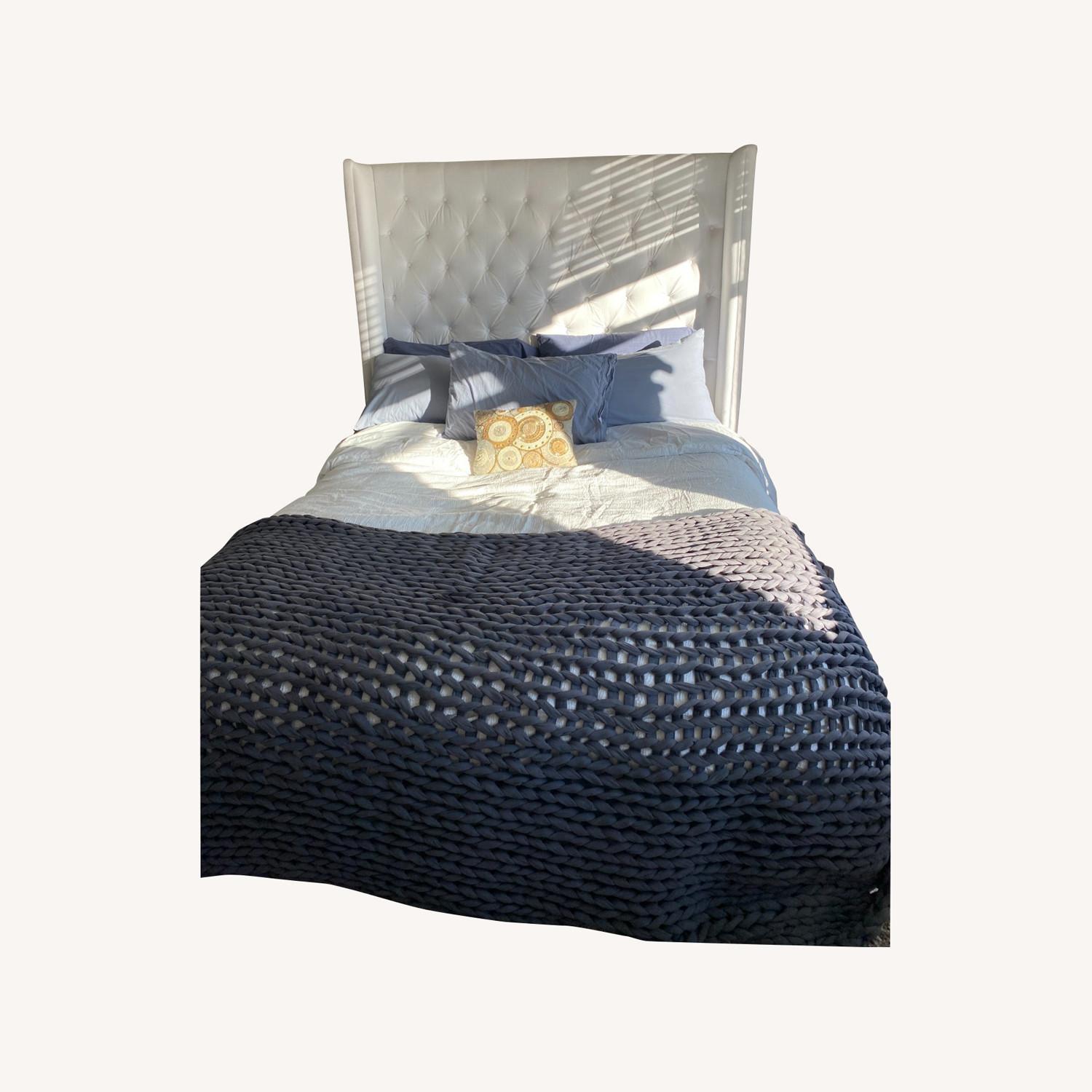 Restoration Hardware Adler White Tufted Queen Bed AptDeco