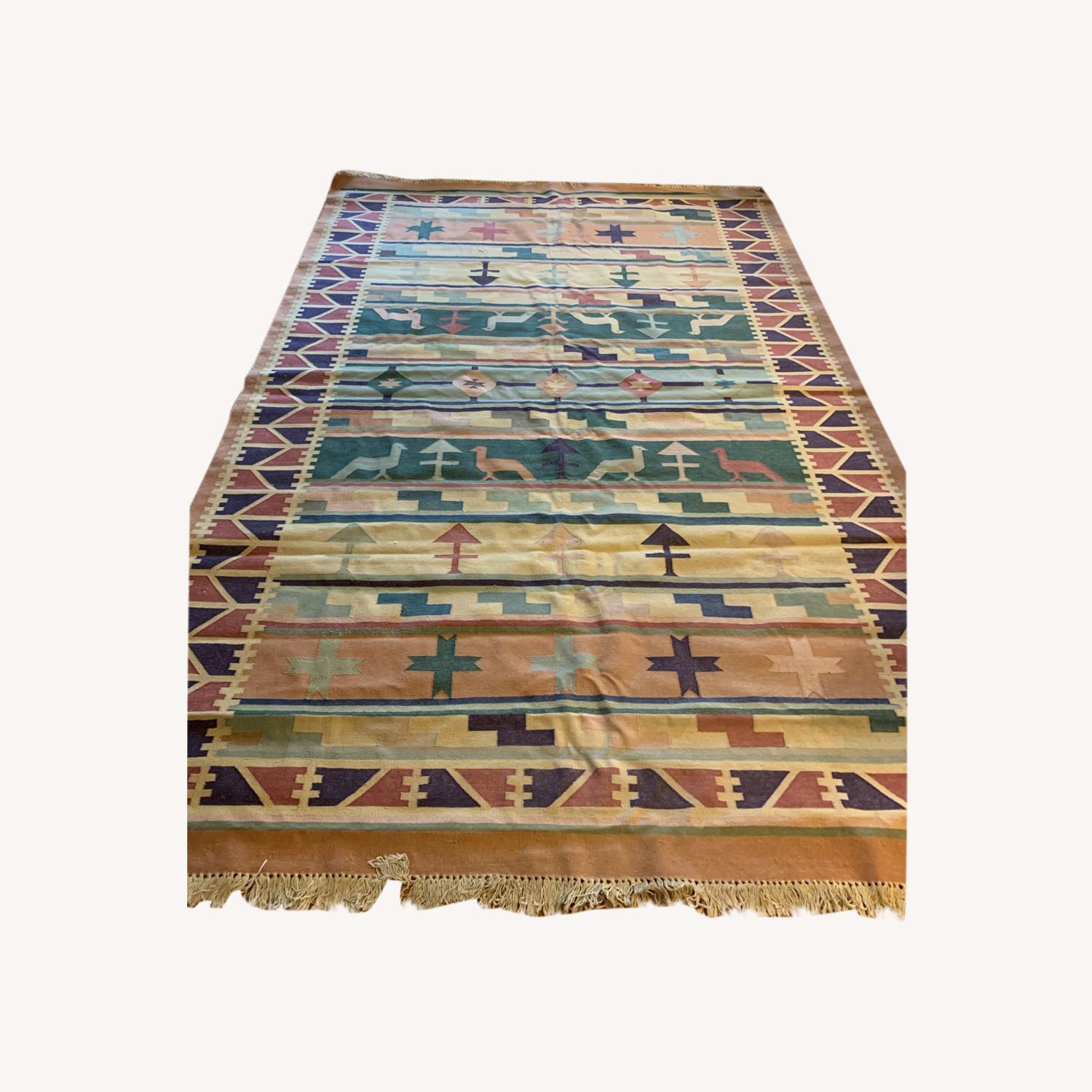 Vintage Indian Dhurrie Rug - image-0