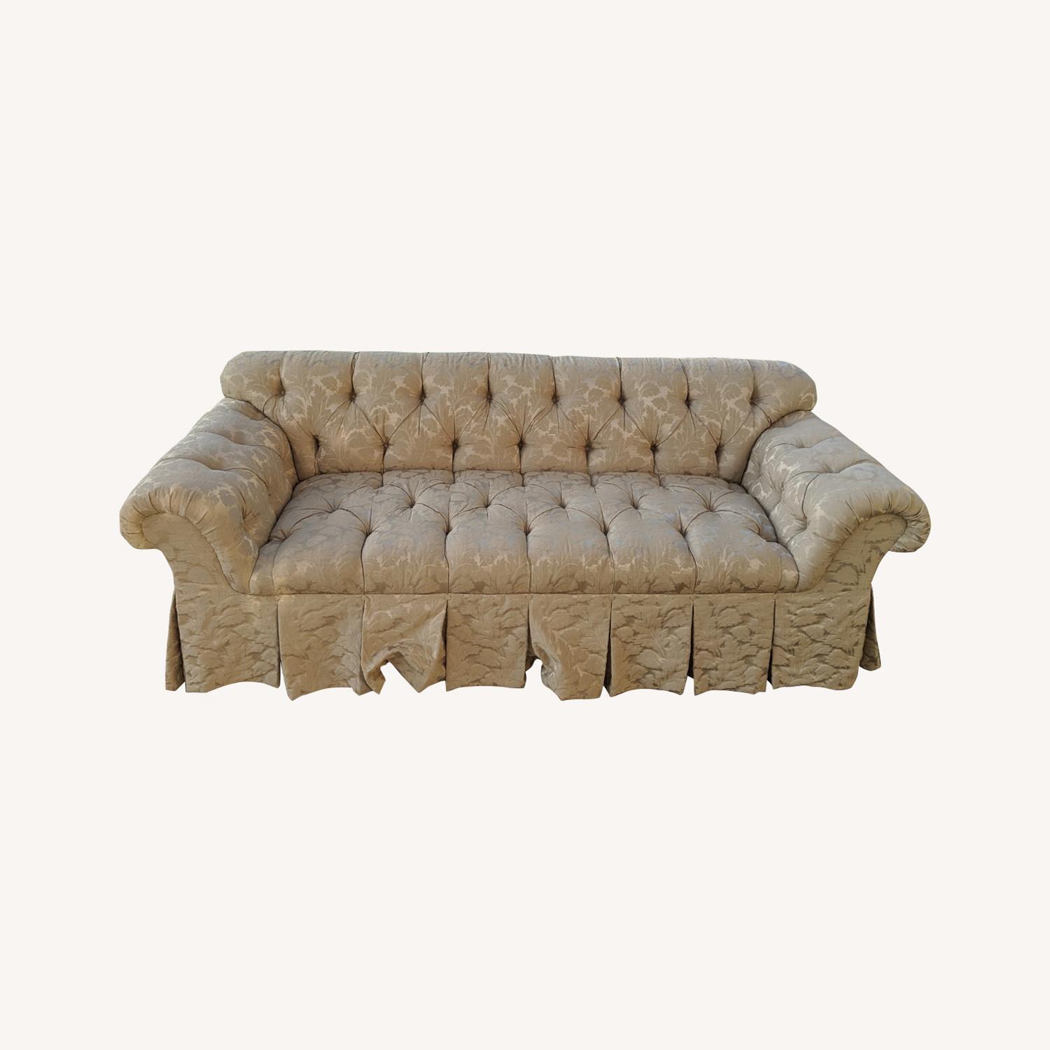 Vintage Floral Cream Colored Couch - image-0