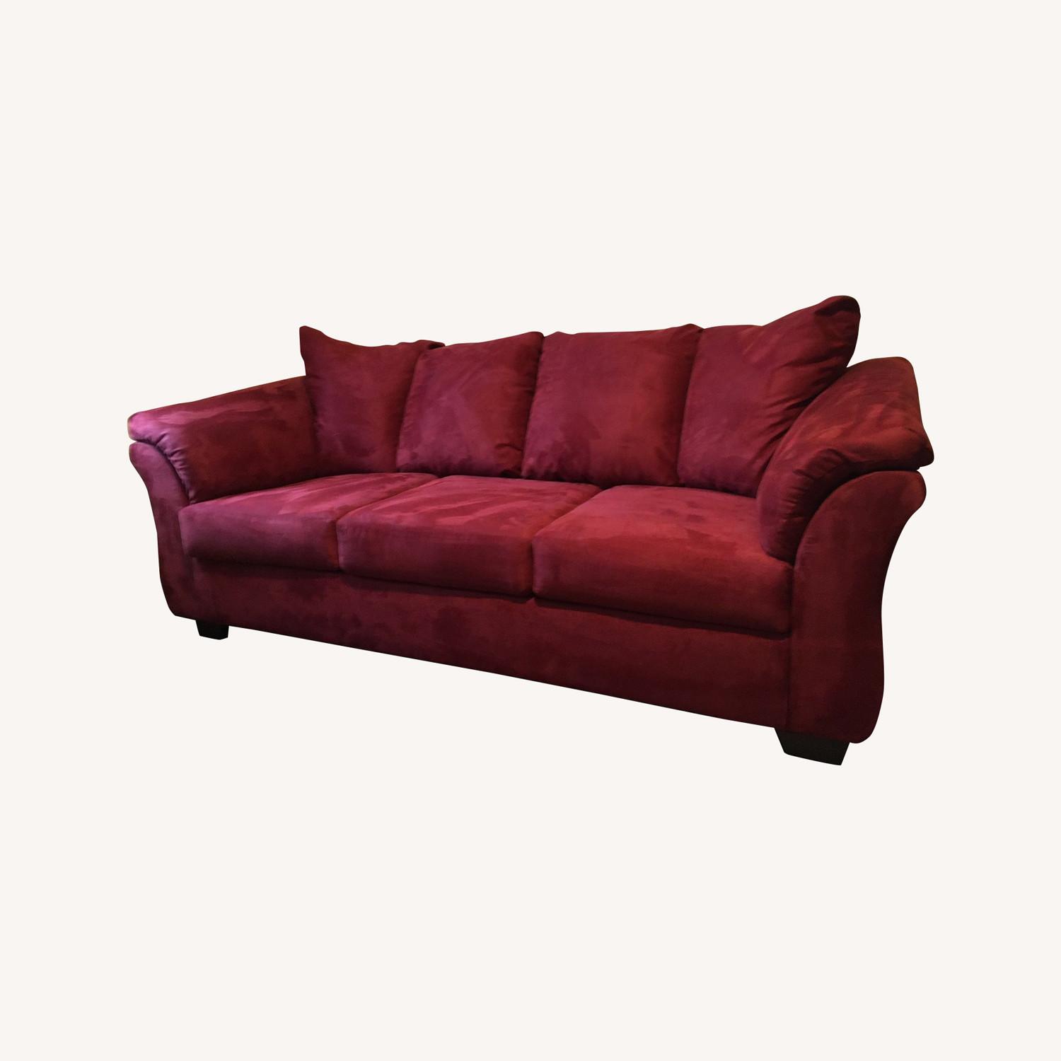 Ashley Furniture Red Darcy Pullout Sofa AptDeco