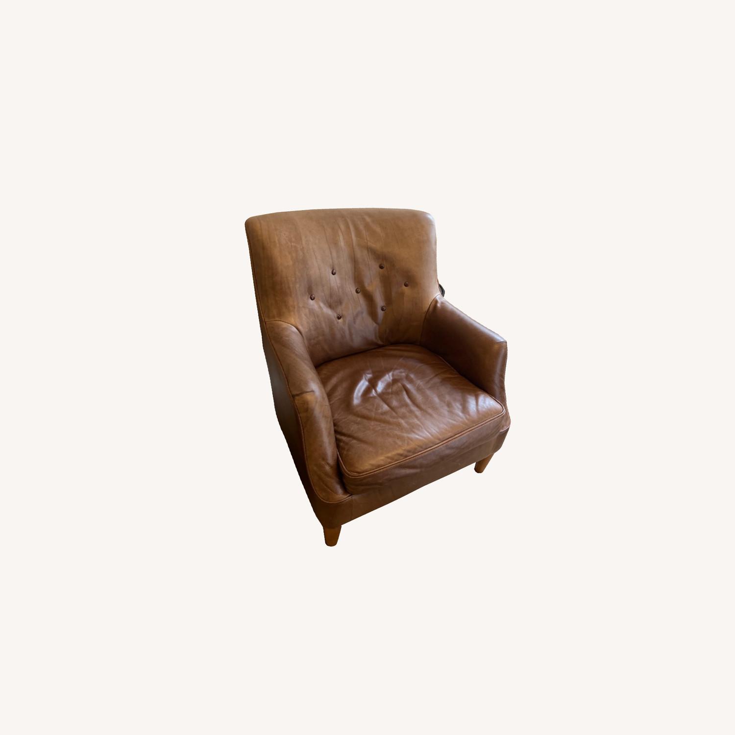 West Elm Modern Leather Accent Chair AptDeco