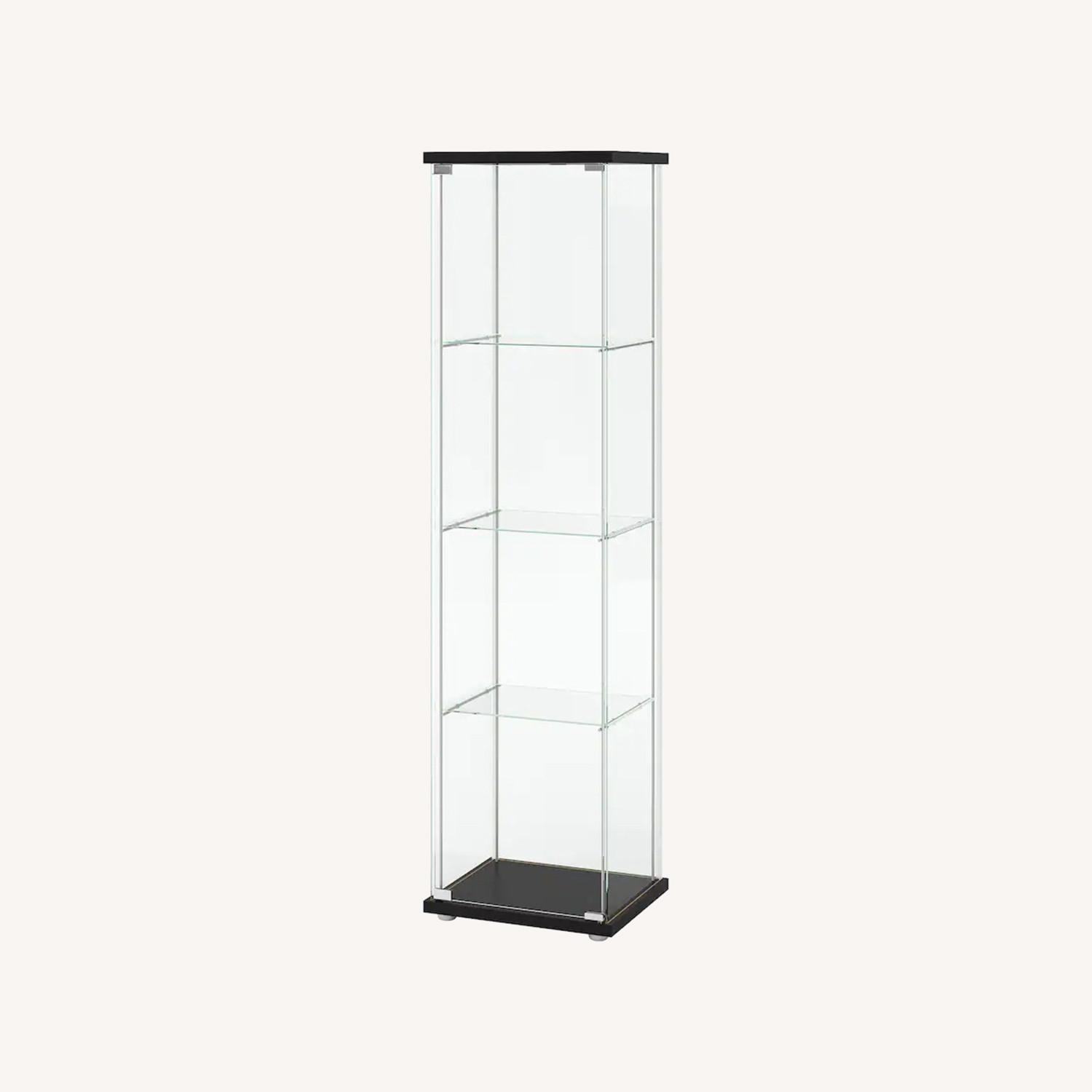 IKEA Glass-Door Display Cabinet with 4 LED Light Strips - image-0