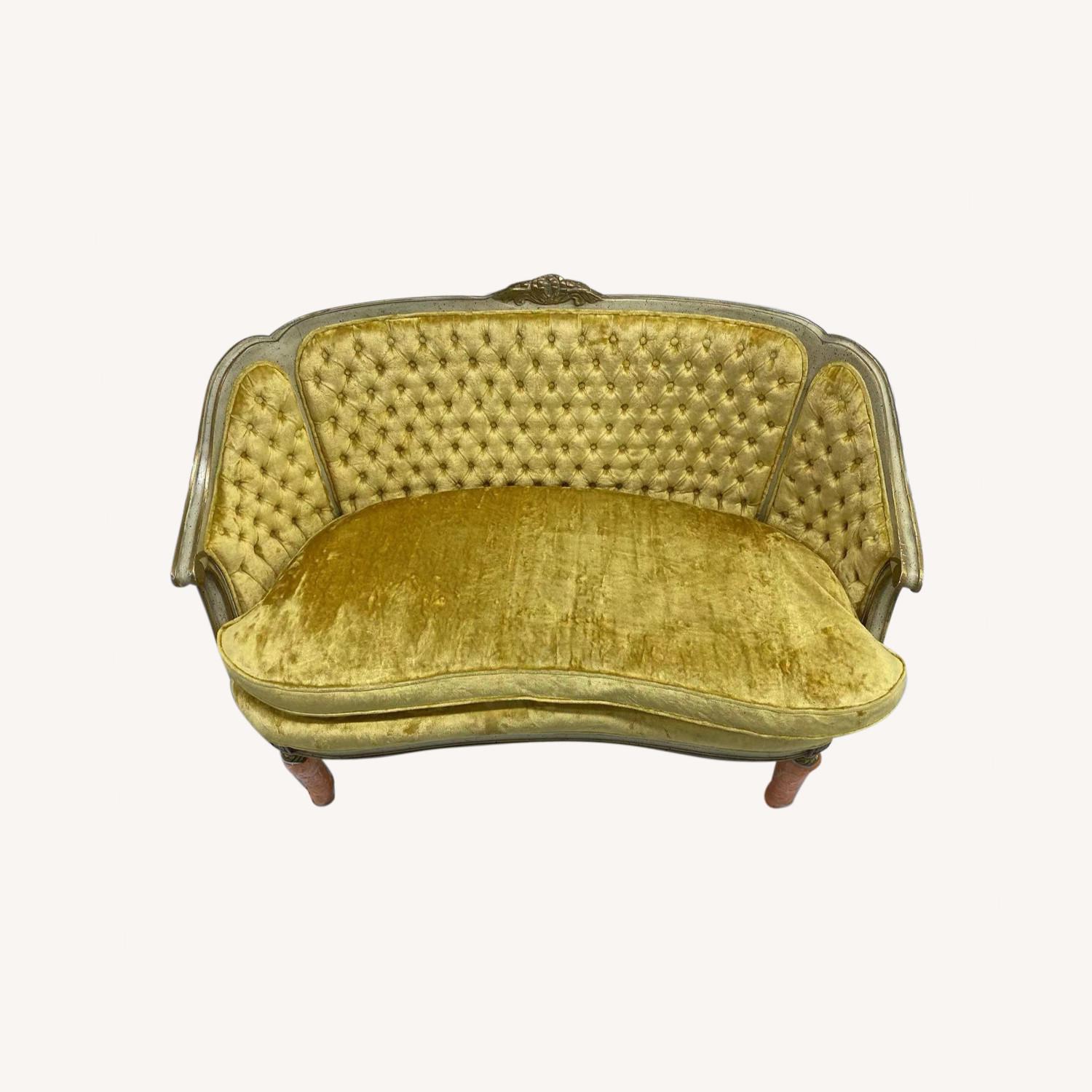 Vintage Antique Velvet Loveseat AptDeco