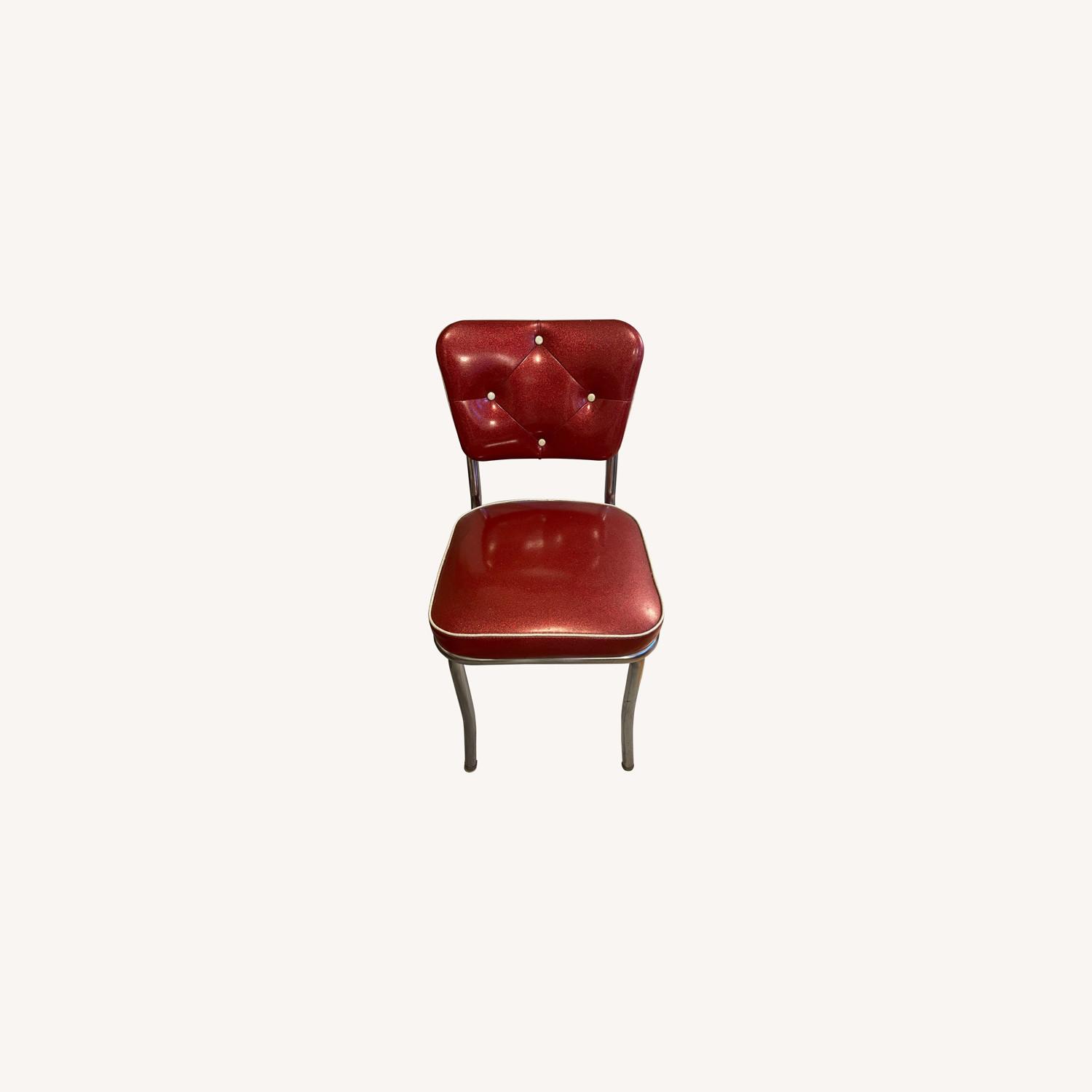 Richardson Tufted Retro Kitchen Chair, Glittery Sparkle Red AptDeco