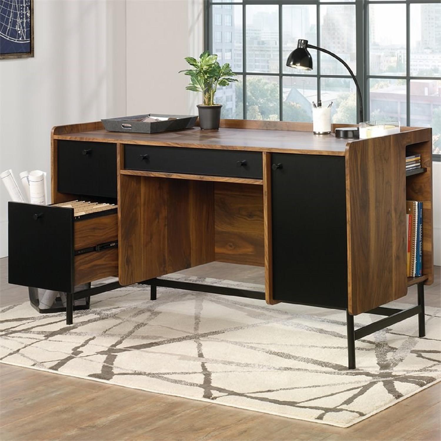 Sauder Harvey Park Writing Desk in Grand Walnut - image-0
