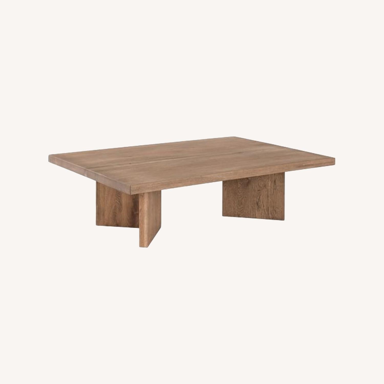 West Elm Devon Rustic Oak Rectangle Coffee Table AptDeco