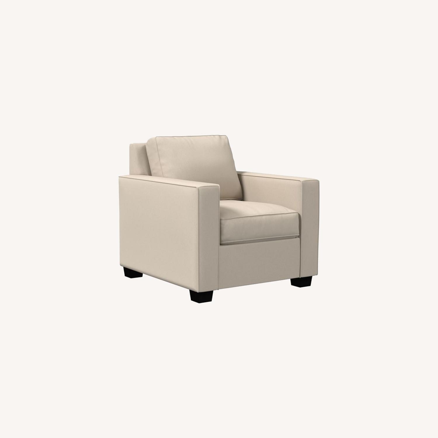 West Elm Henry Armchair, Performance Washed Canvas AptDeco