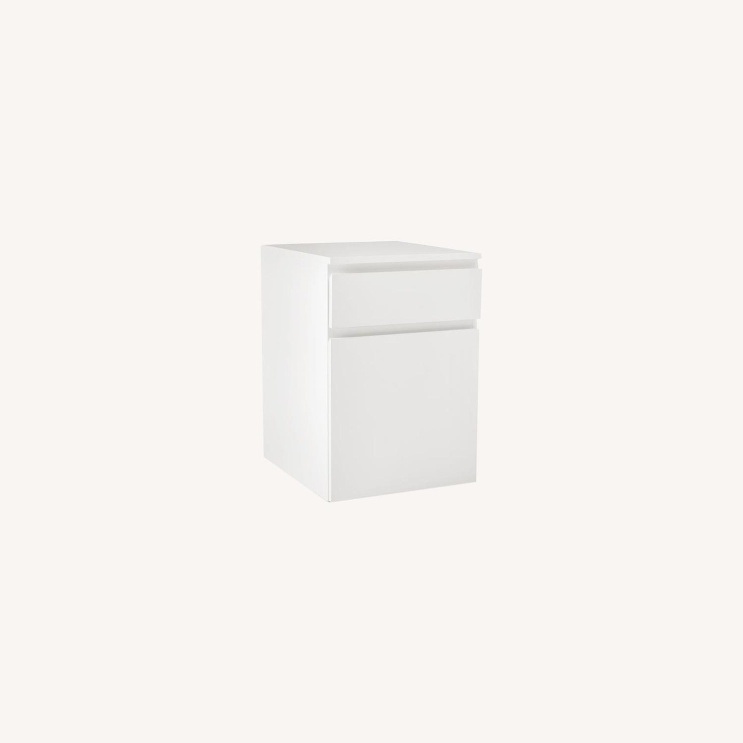 West Elm Parsons Rolling File Cabinet, White - image-0