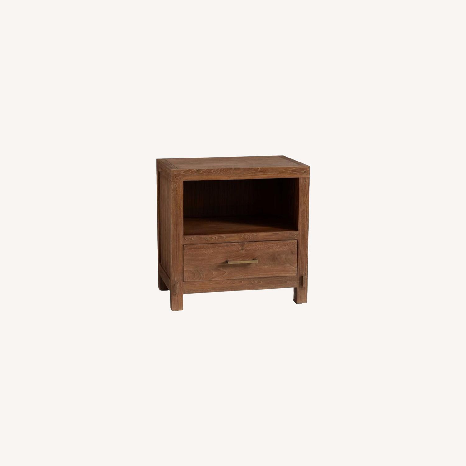 Pottery Barn Menlo 28" Reclaimed Teak Nightstand AptDeco