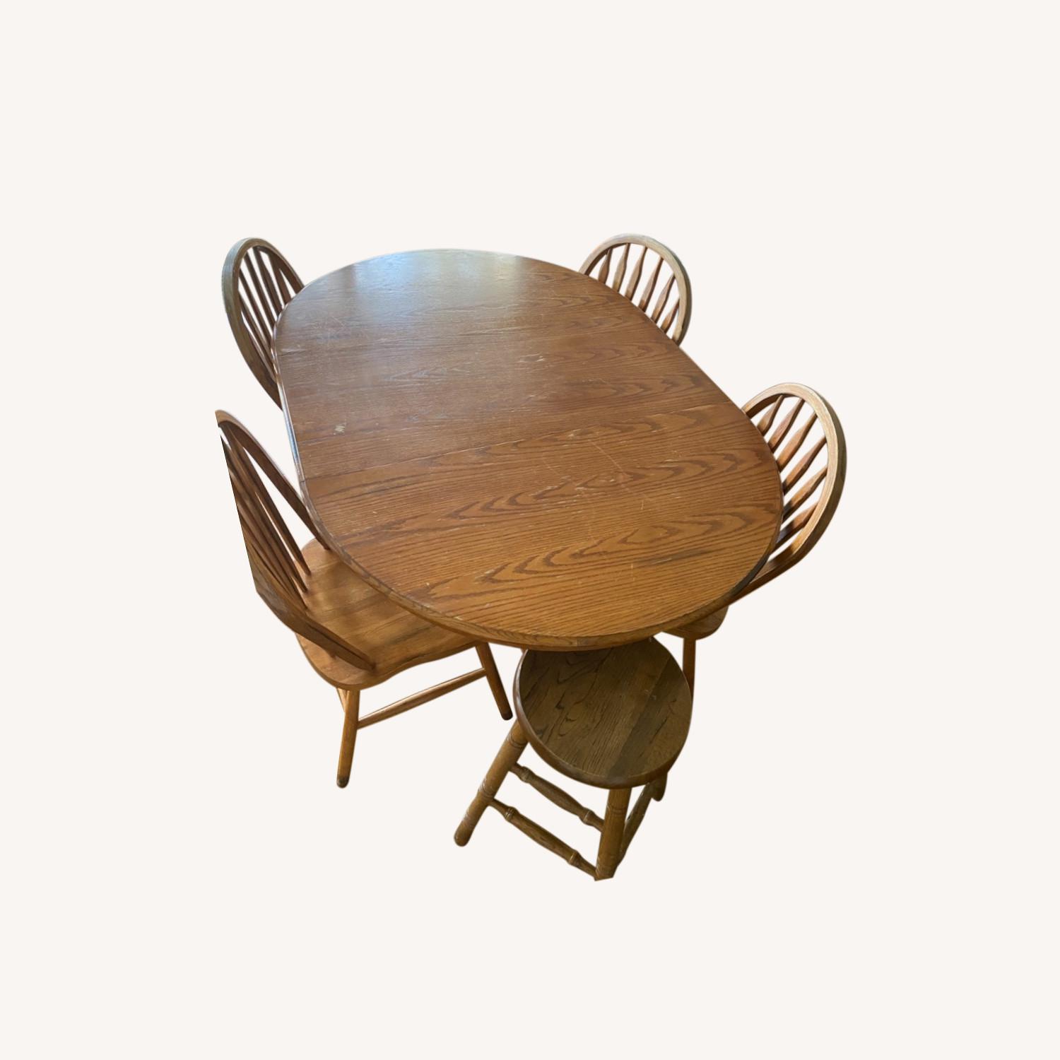 Rustic Oak Dining Table Set - image-0