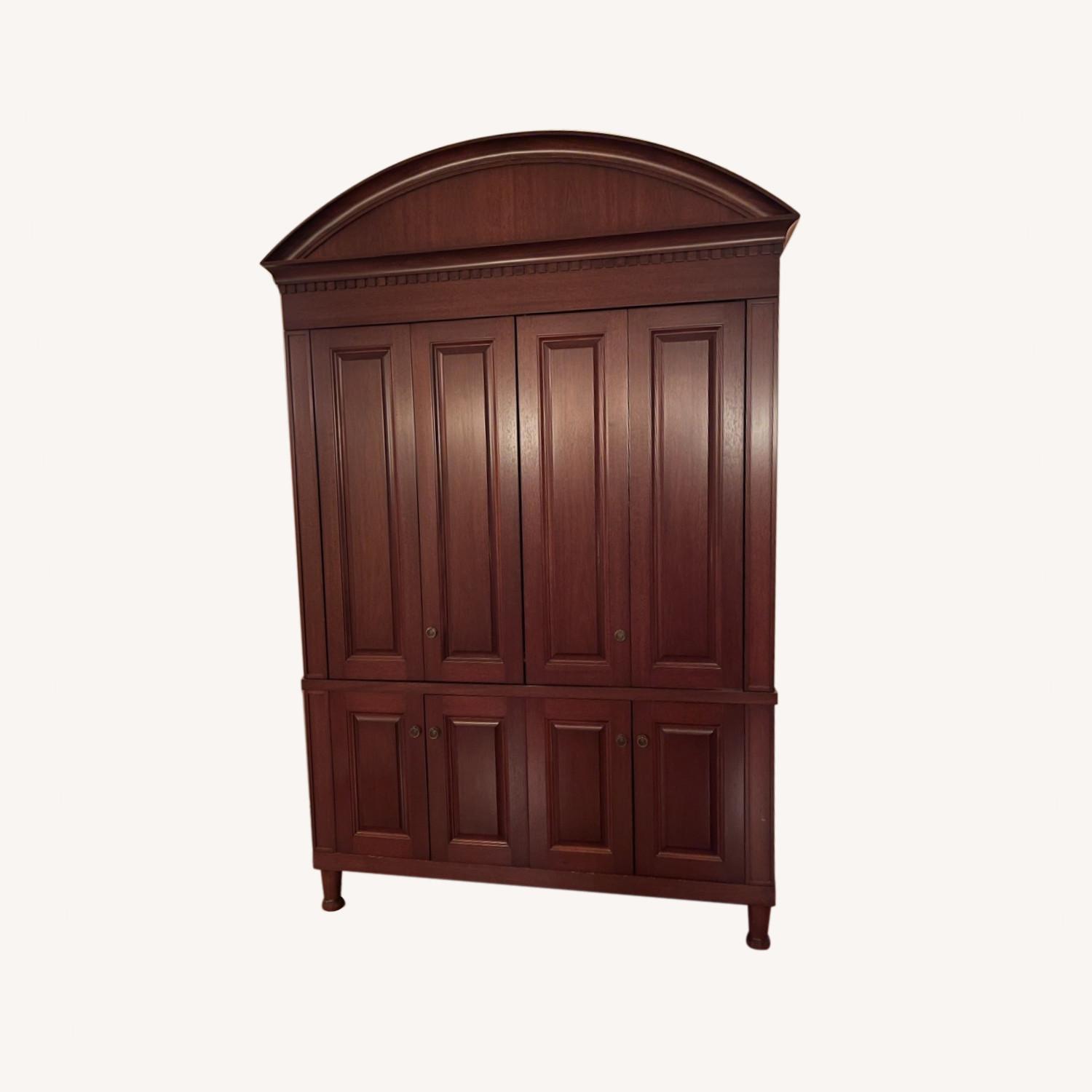 Cherry Wood Media Armoire AptDeco