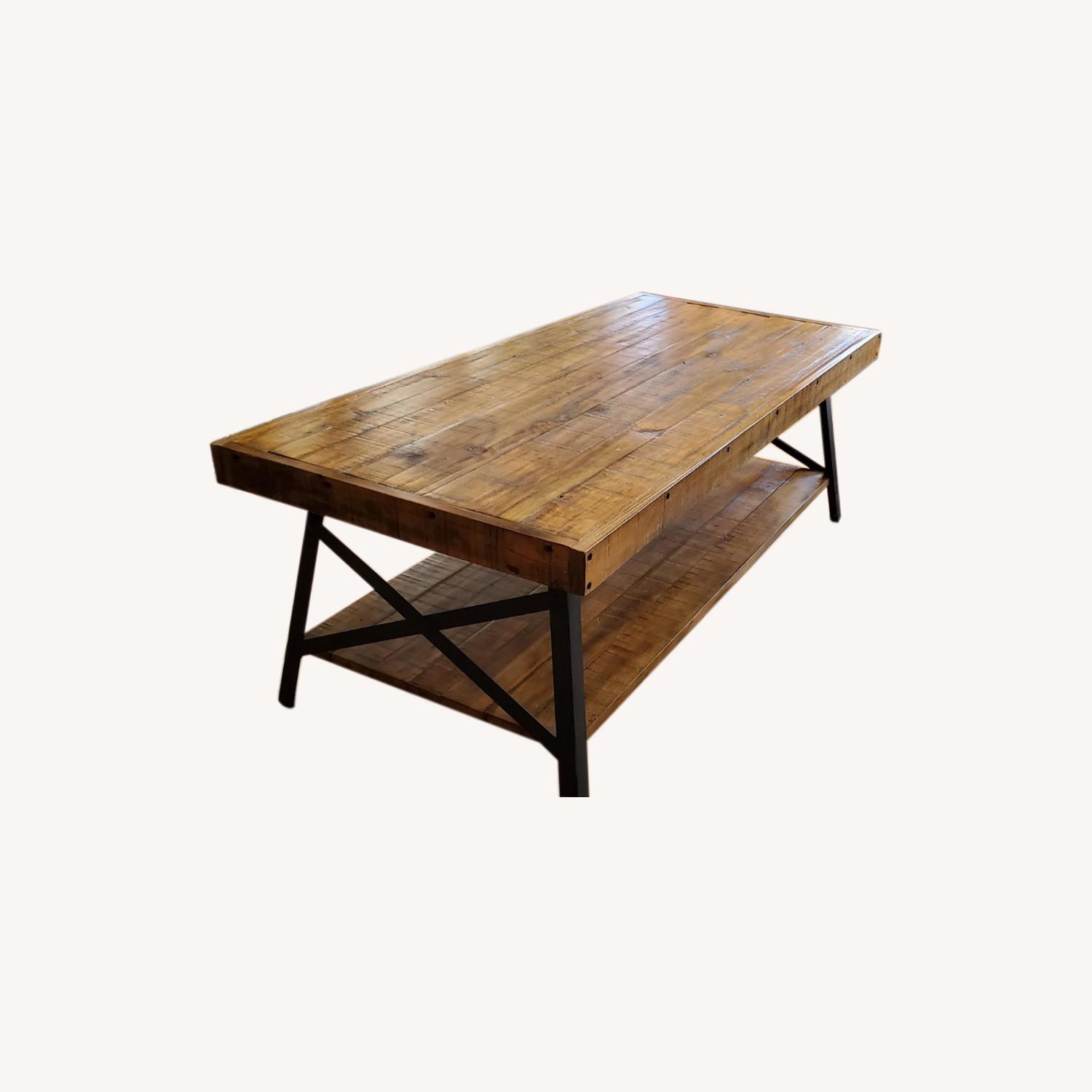 Industrial Reclaimed Wood + Steel Coffee Table - image-0