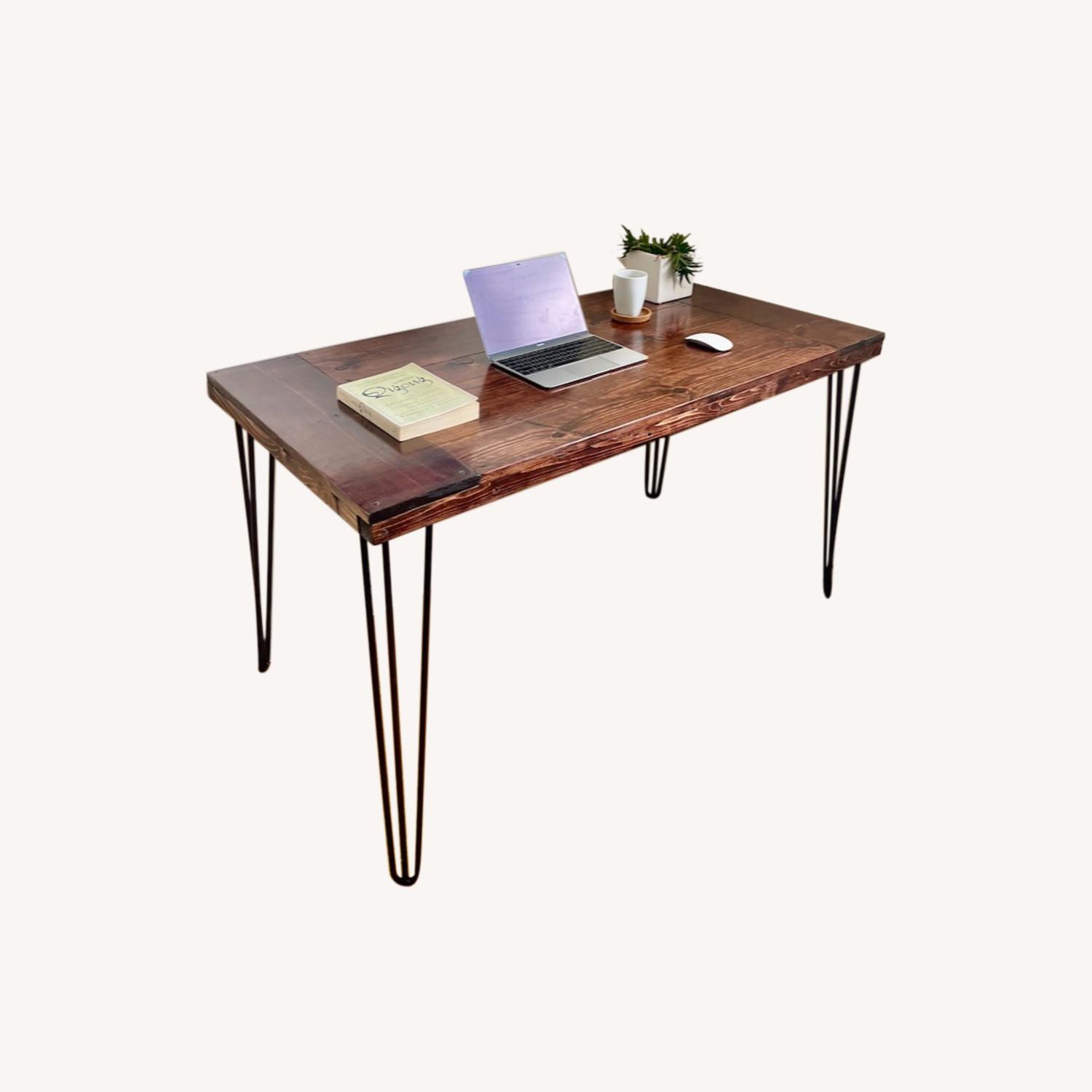 Handmade Desk Red Mahogany Mid Century Modern AptDeco