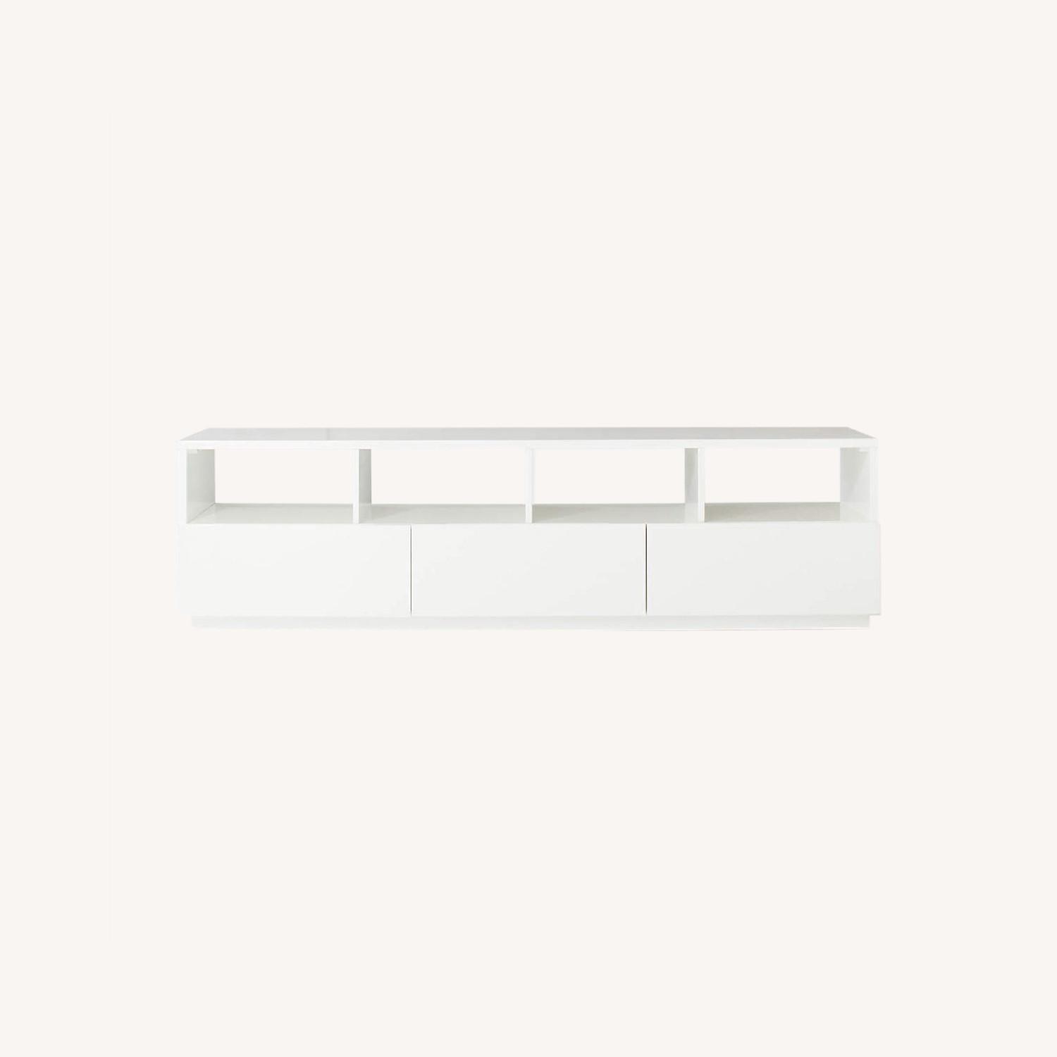 CB2 White Media Console AptDeco