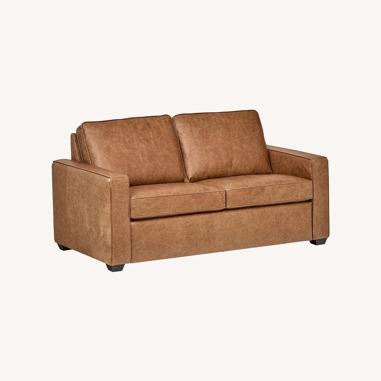 Rivet Andrews Contemporary TopGrain Leather Sofa AptDeco