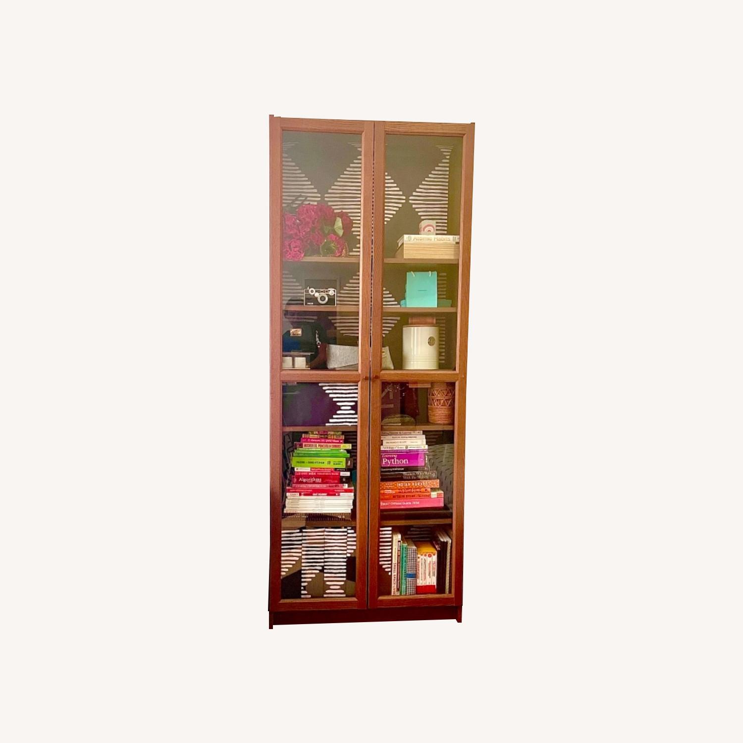 IKEA Walnut Billy / Oxberg Ash Veneer Bookcase - image-0