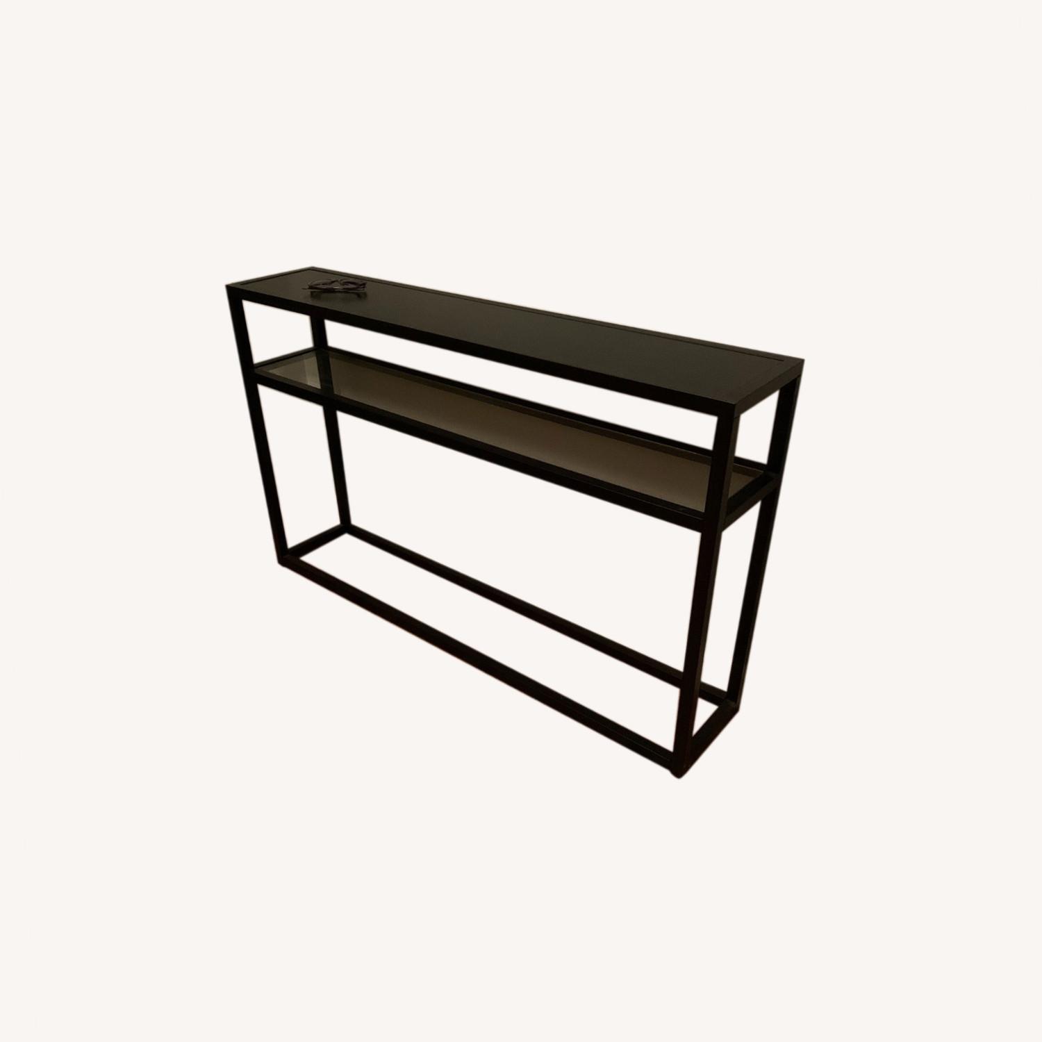 Wayfair Black Metal Console Table with Glass Shelf - image-0