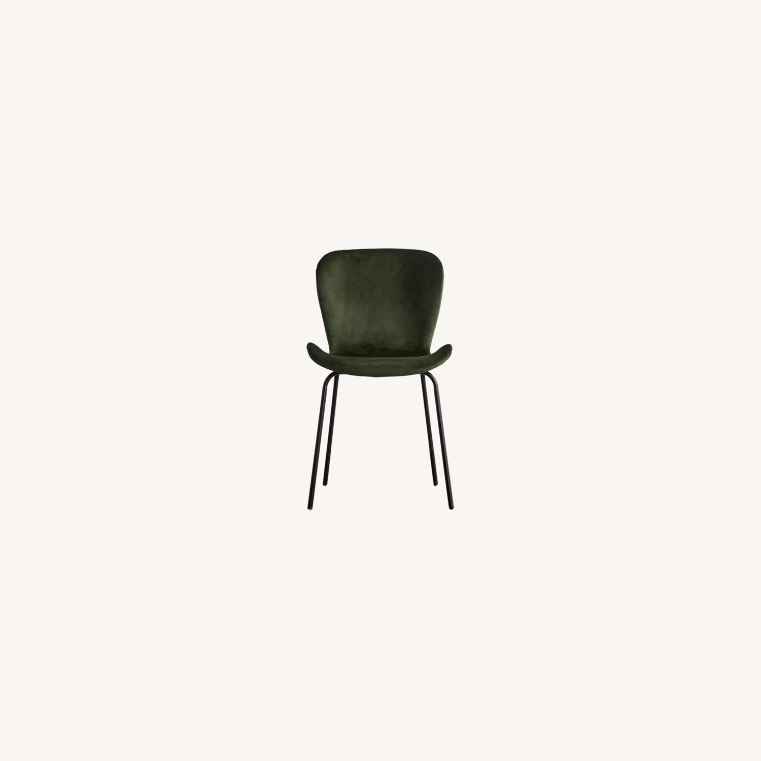 Urban Outfitters Dark Green Velvet Dining Chair AptDeco