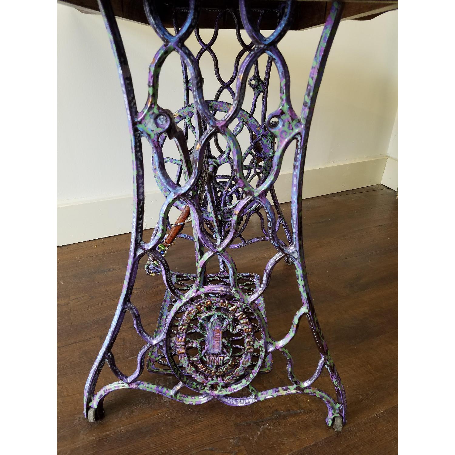 Repurposed Singer Sewing Machine Base Drop Leaf Side Table - image-5