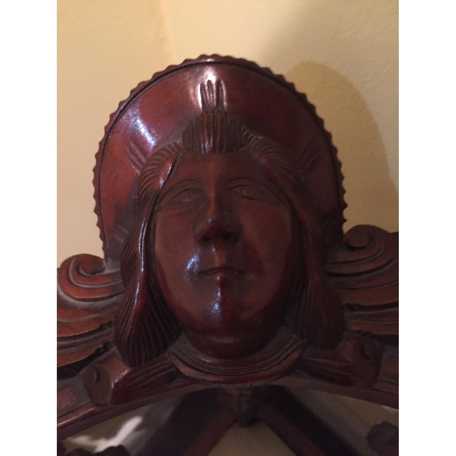 Vintage Wooden Carved Corner Chair - image-2