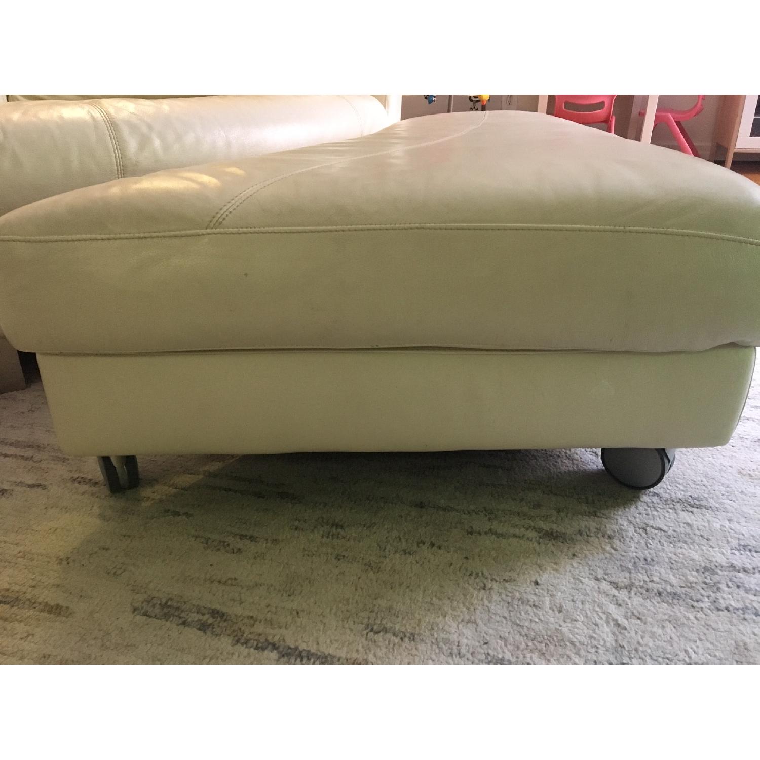 Natuzzi White Leather Sectional Couch - image-2