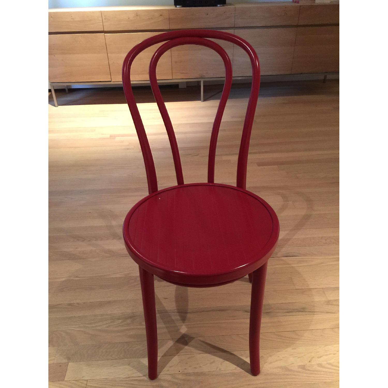 John Lewis Red Wooden Cafe/Dining Chairs - image-4