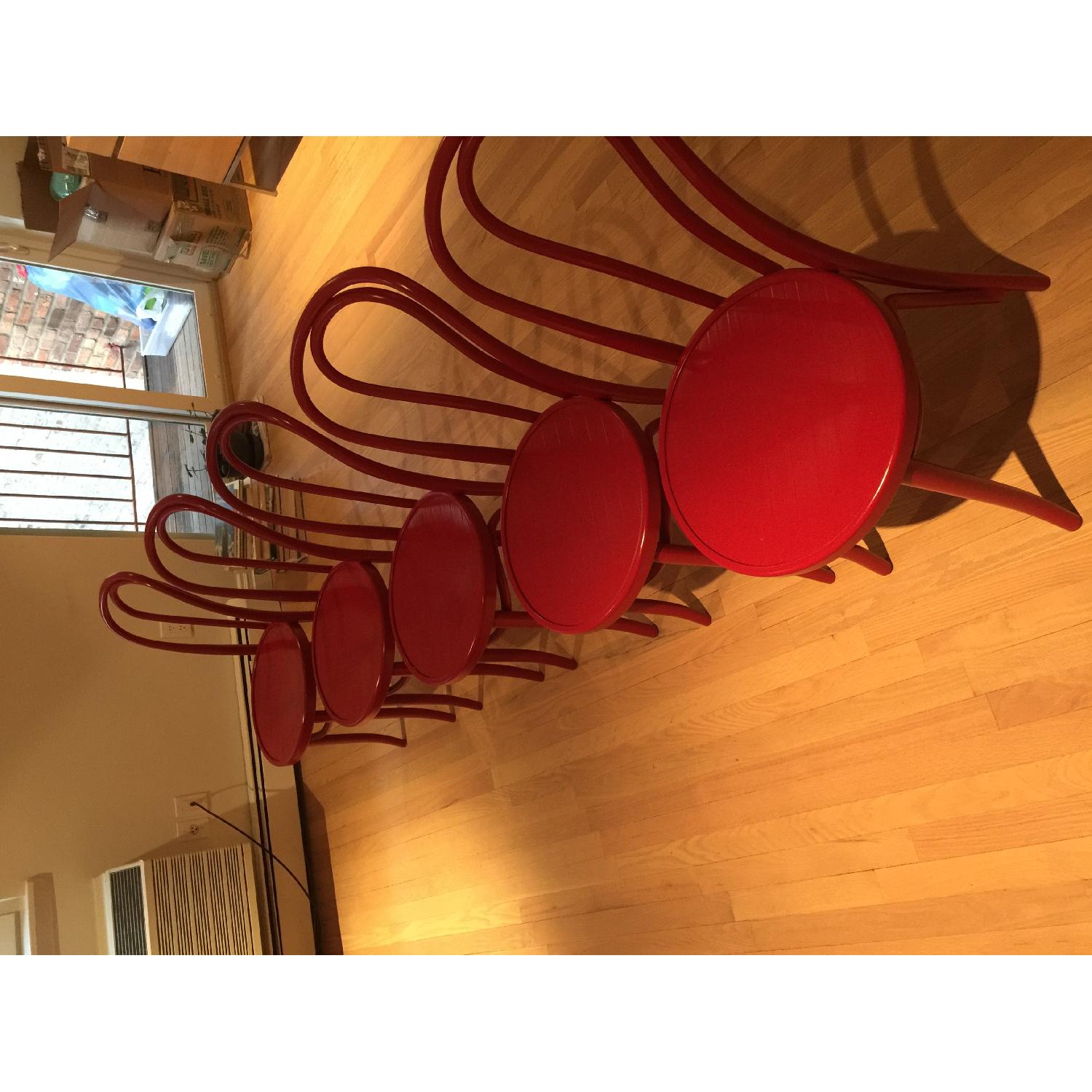 John Lewis Red Wooden Cafe/Dining Chairs - image-5