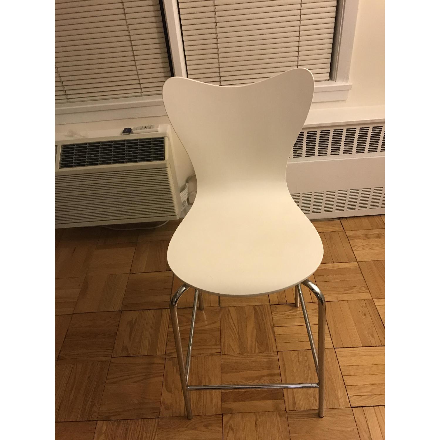 West Elm White Scoop Bar Stools - image-1