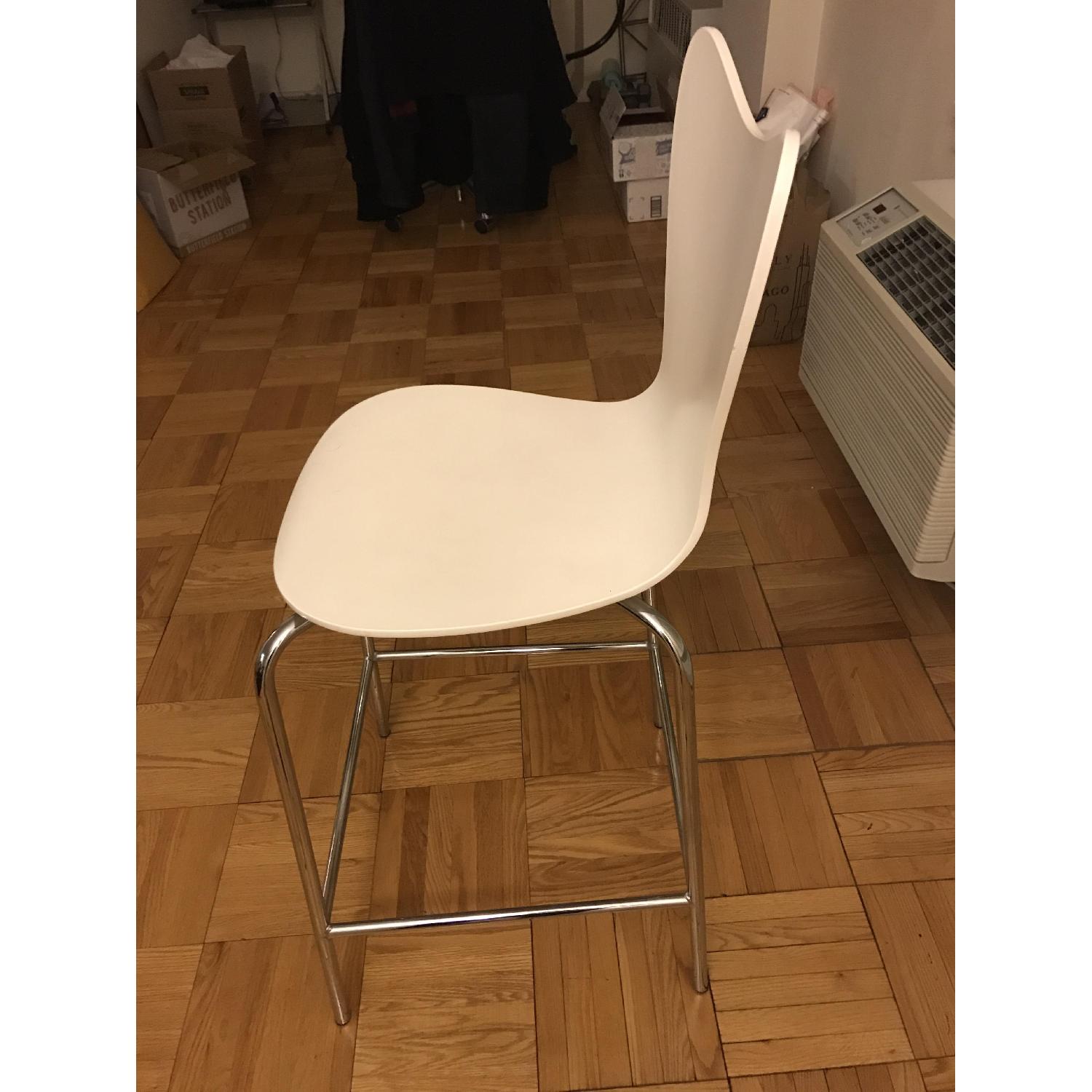 West Elm White Scoop Bar Stools - image-2