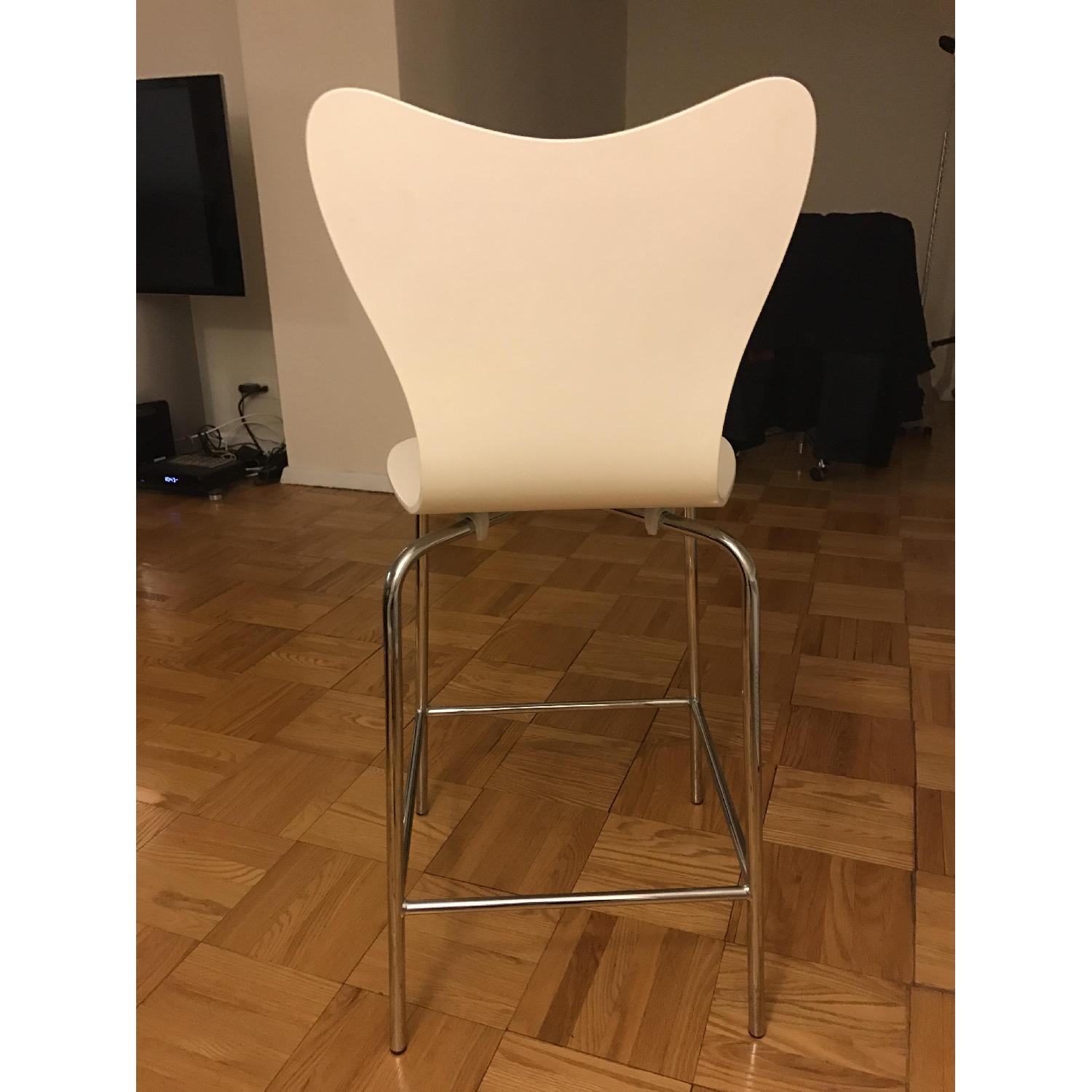 West Elm White Scoop Bar Stools - image-3