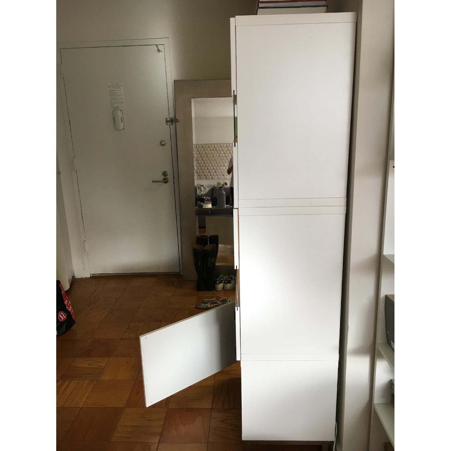 Ikea Besta Custom Made White Laquer & Glass Bar Cabinet - image-2