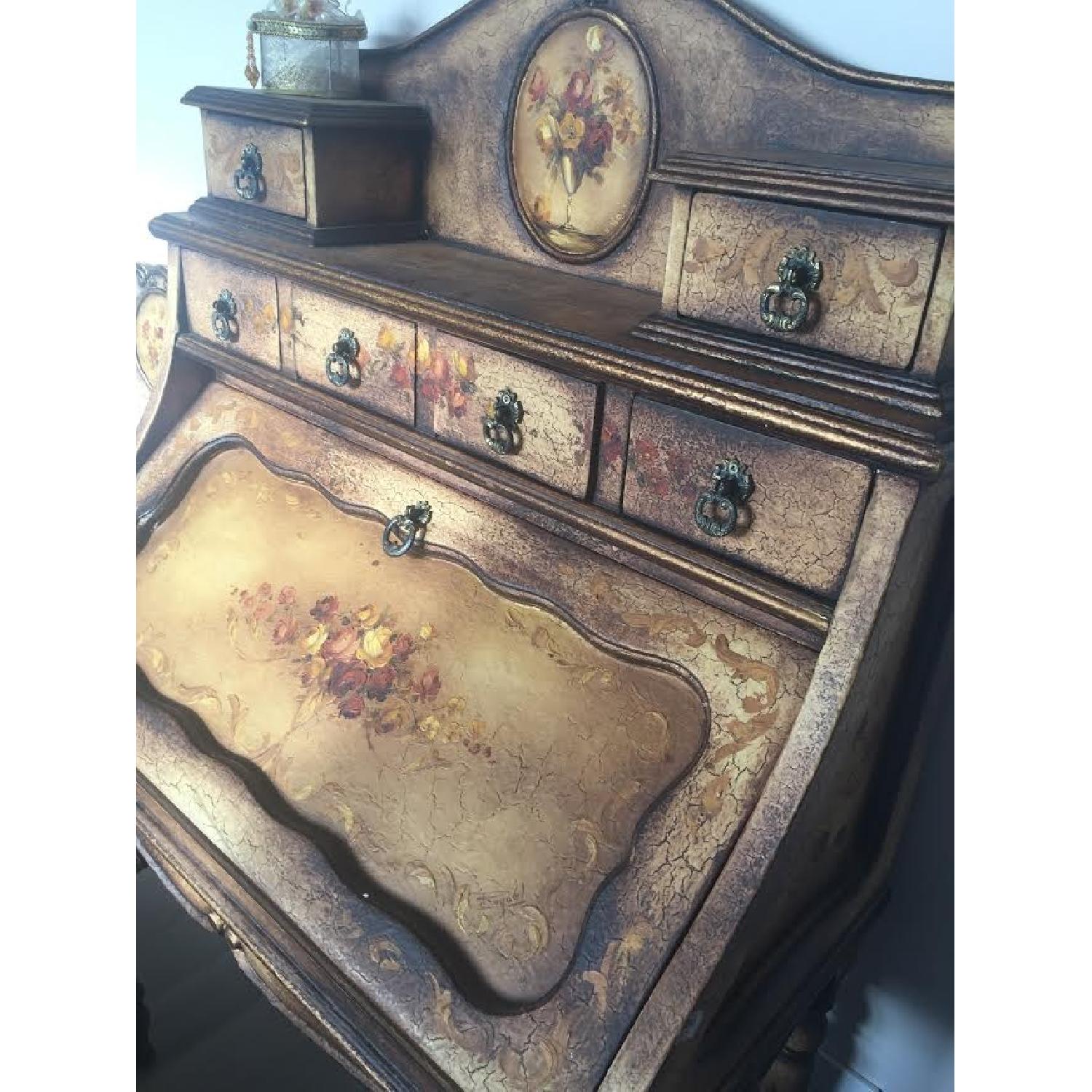 Raquel's Collection Writers Desk/Vanity w/ Handpainted Art - image-2