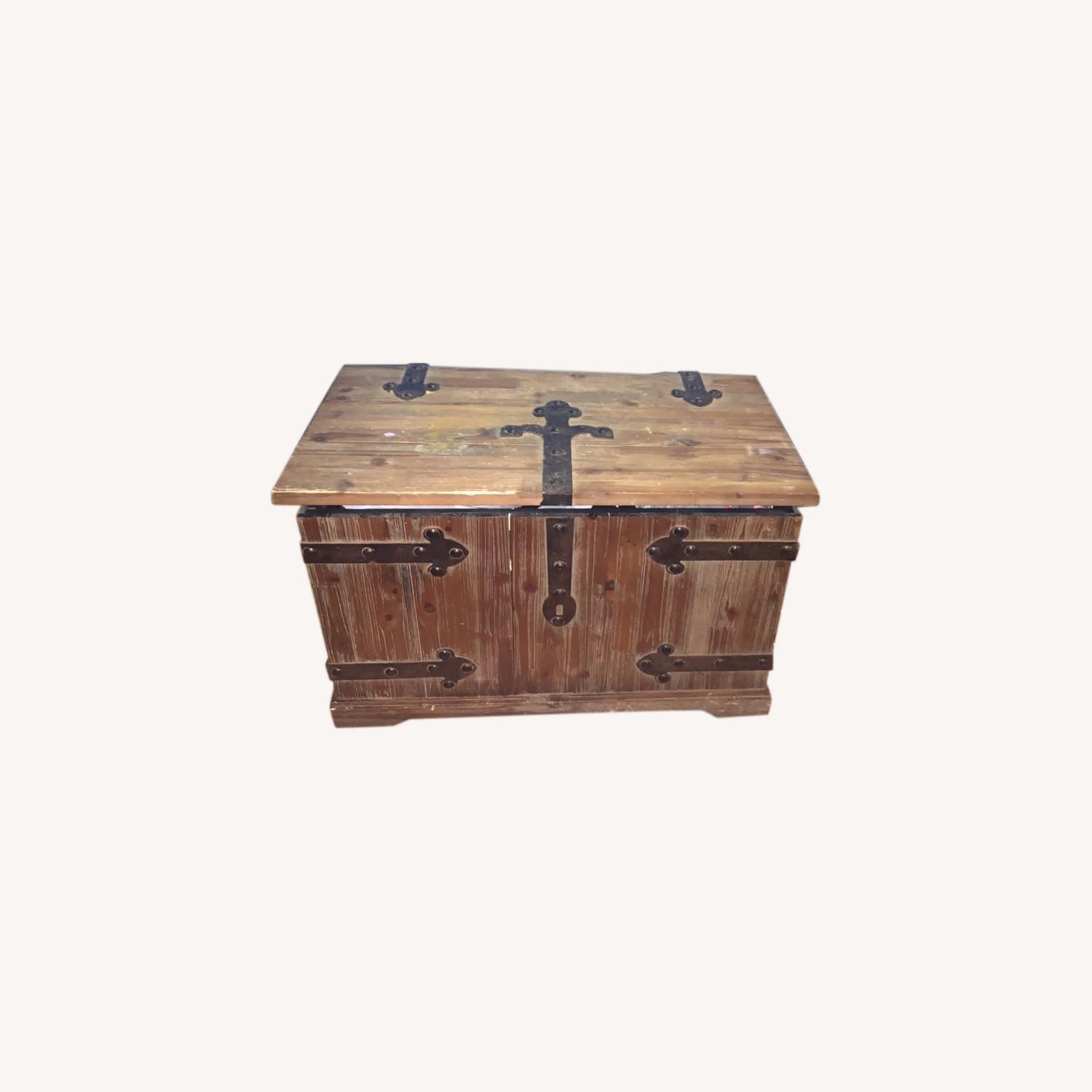 Household Essentials Wooden Treasure Chest Coffee Table AptDeco