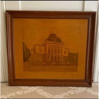 Vintage Framed Oil on Wood Painting.